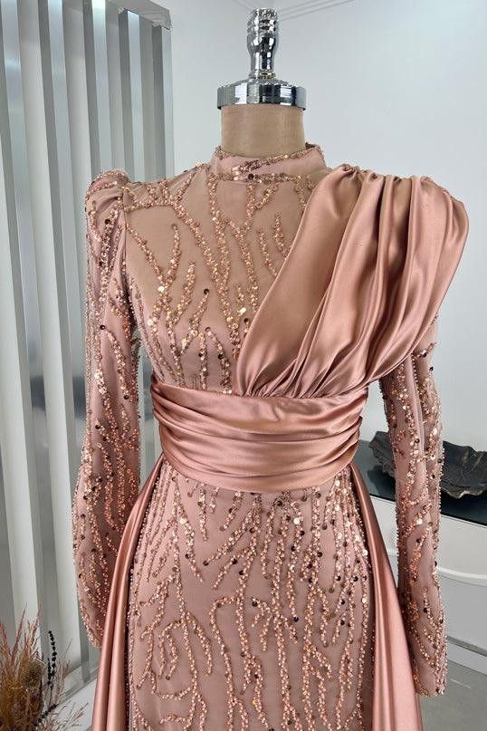 Belinay Hijab Evening Dress - Onion Skin