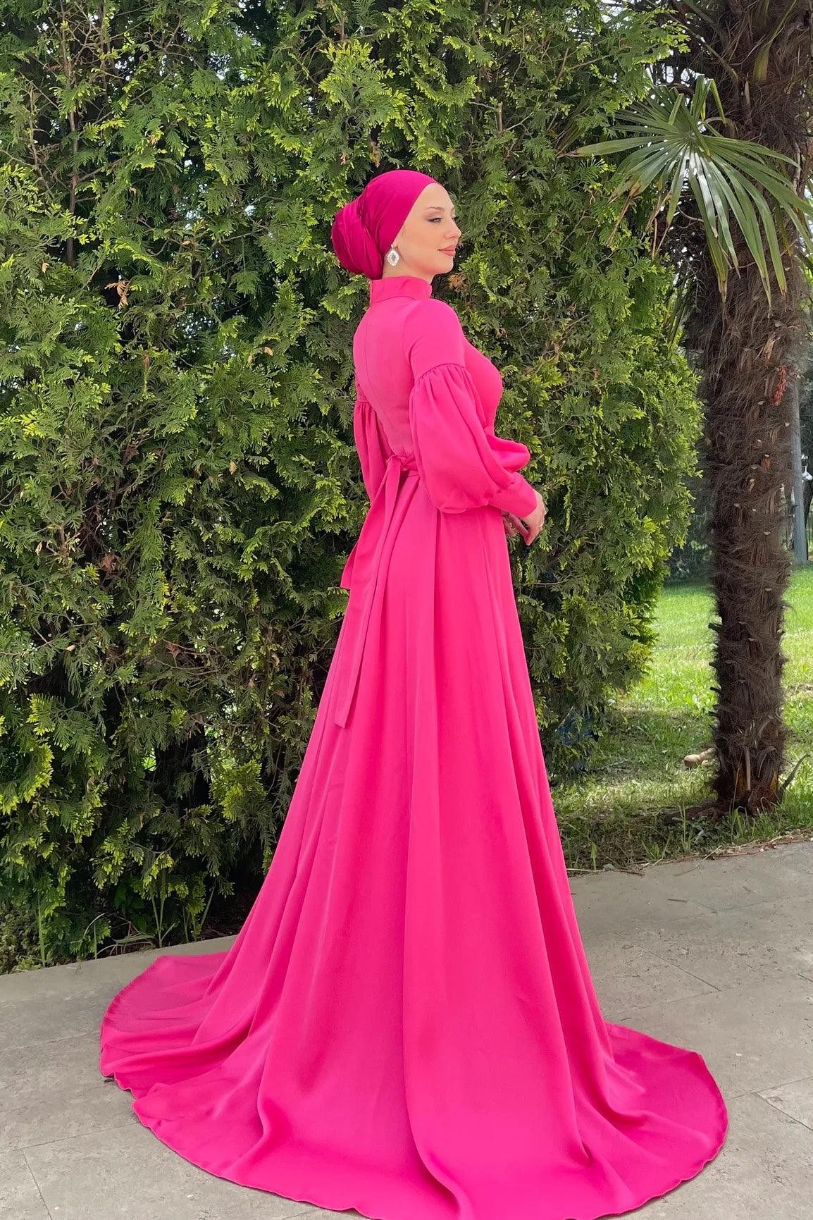 Parla Hijab Evening Dress - Pink