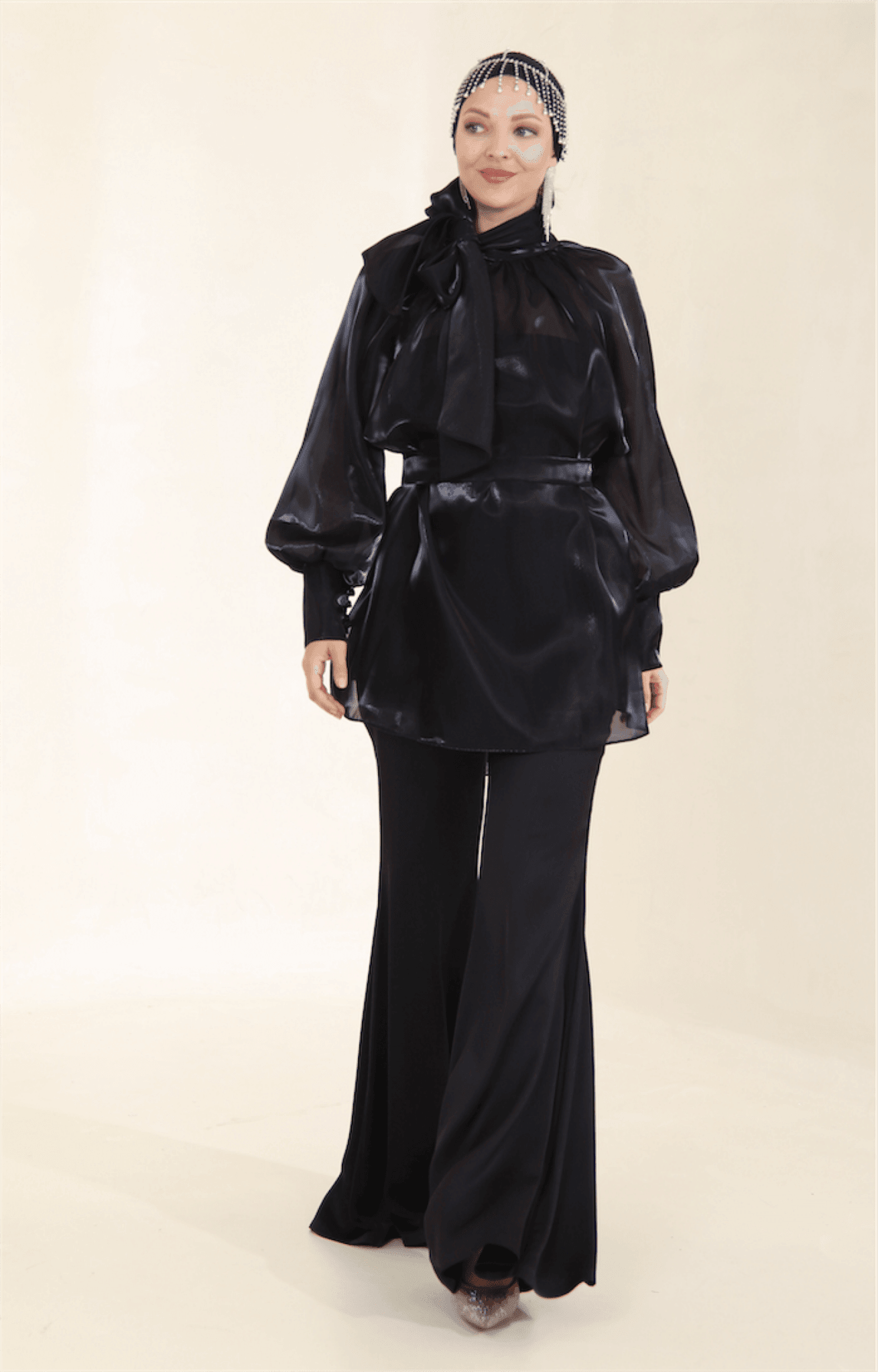 Janjan Hijab Evening Dress Set - Black