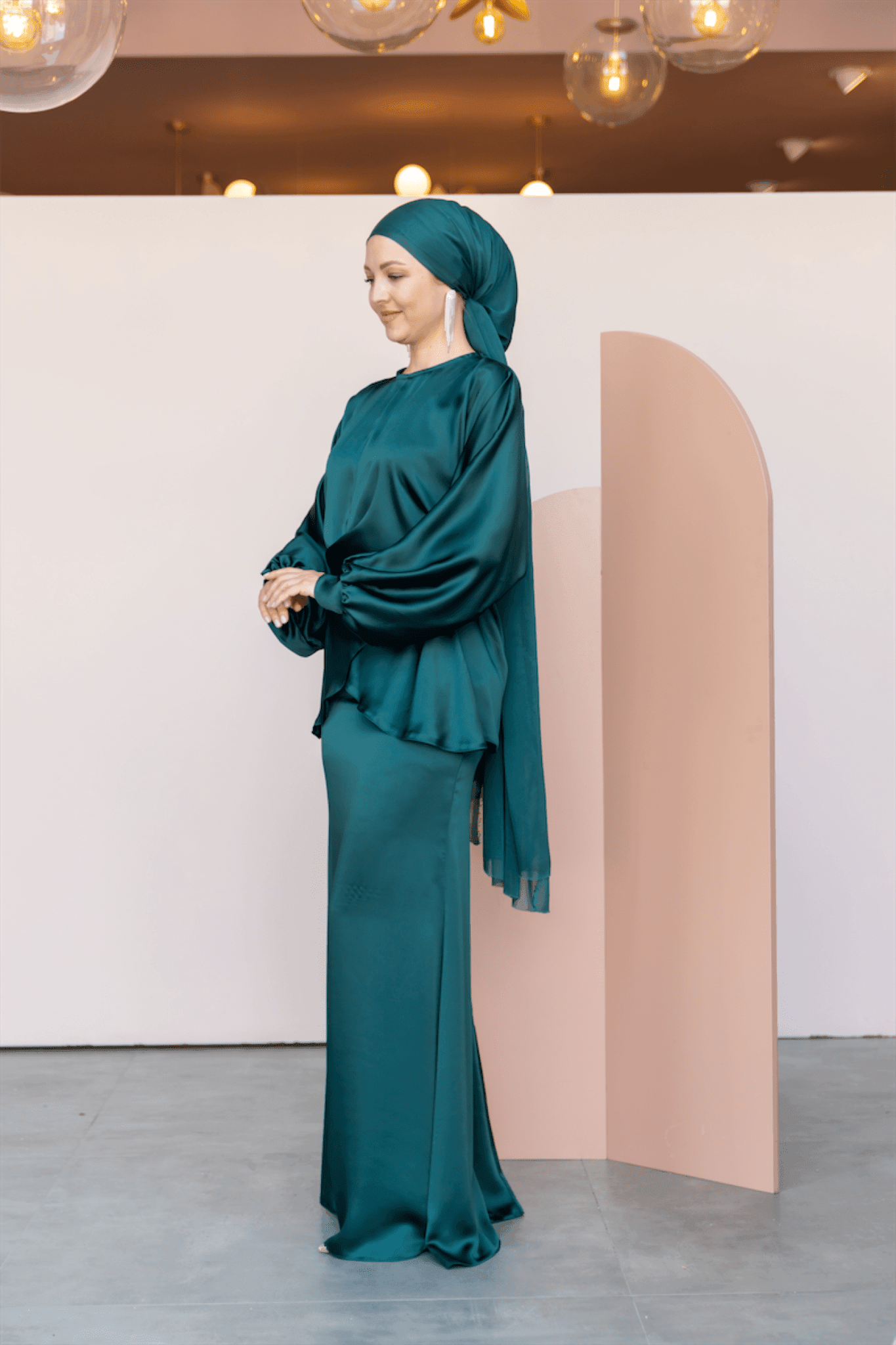 Felicita Hijab Evening Dress - Emerald Green