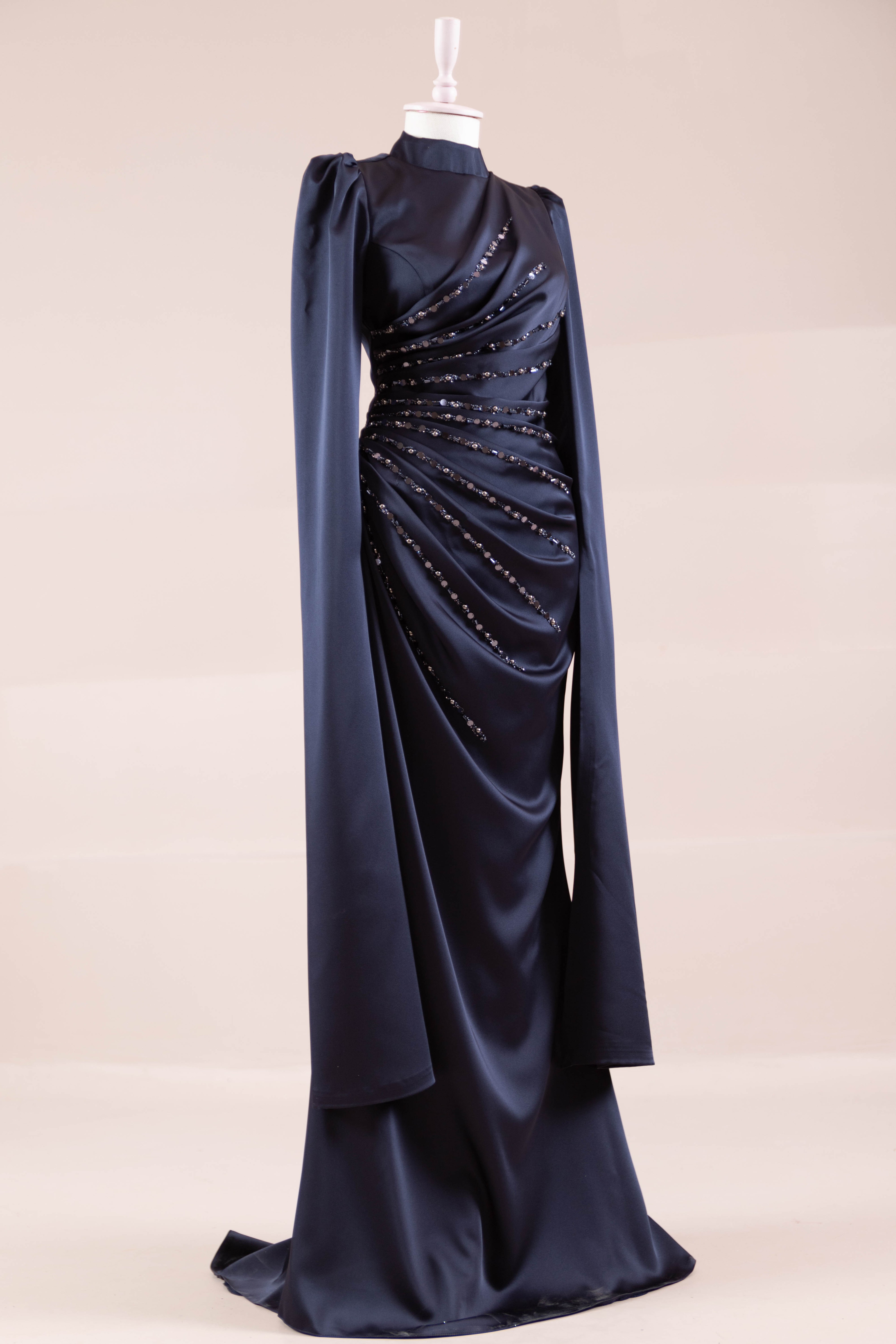 Faris Tesettür Abiye - Navy Blue
