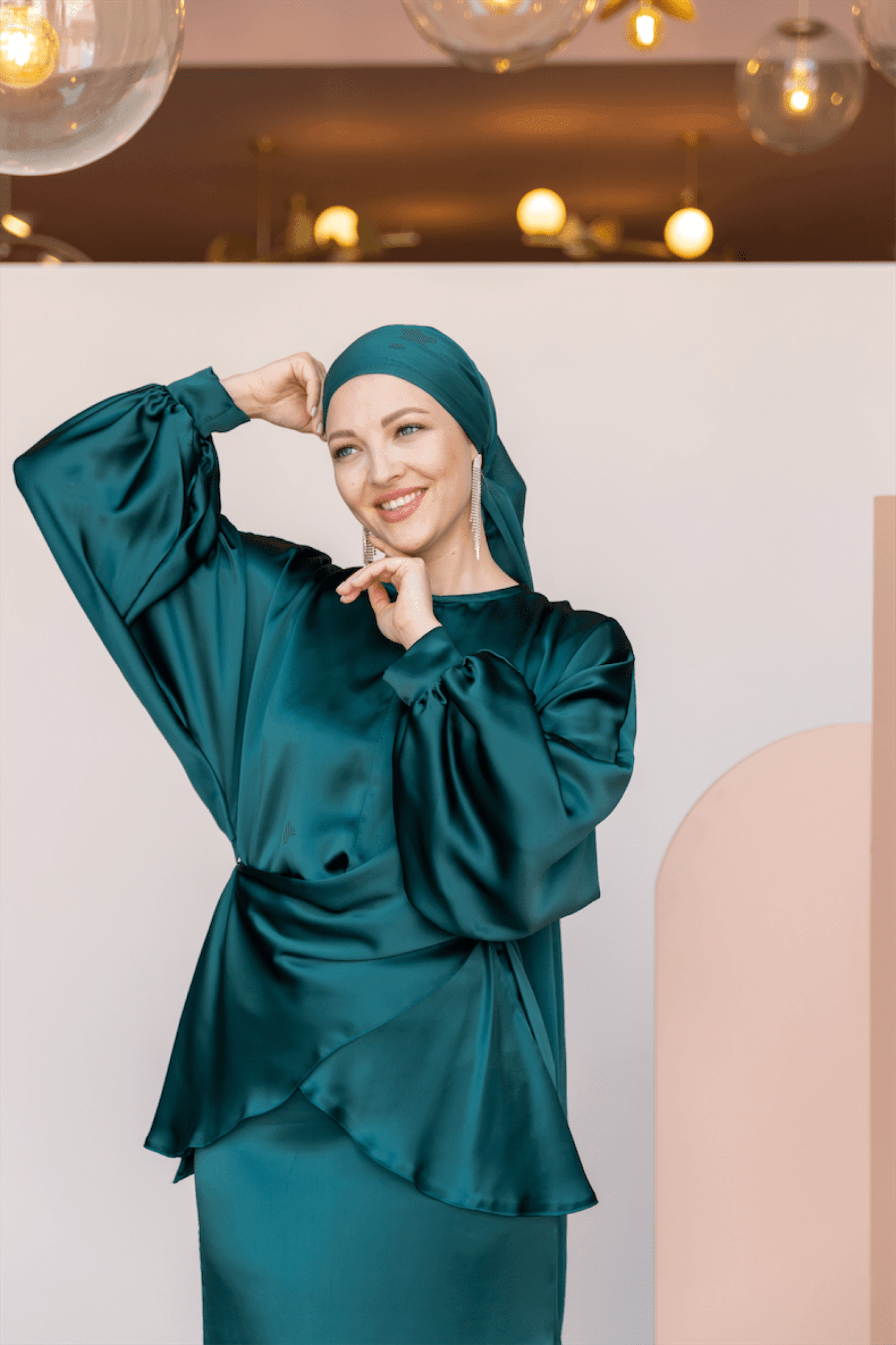 Felicita Hijab Evening Dress - Emerald Green