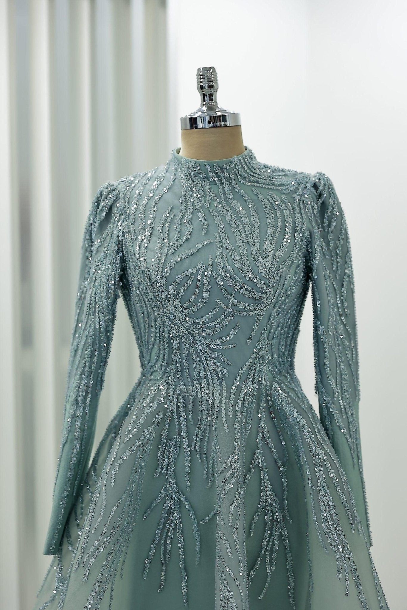 Venus Hijab Evening Dress - Mint
