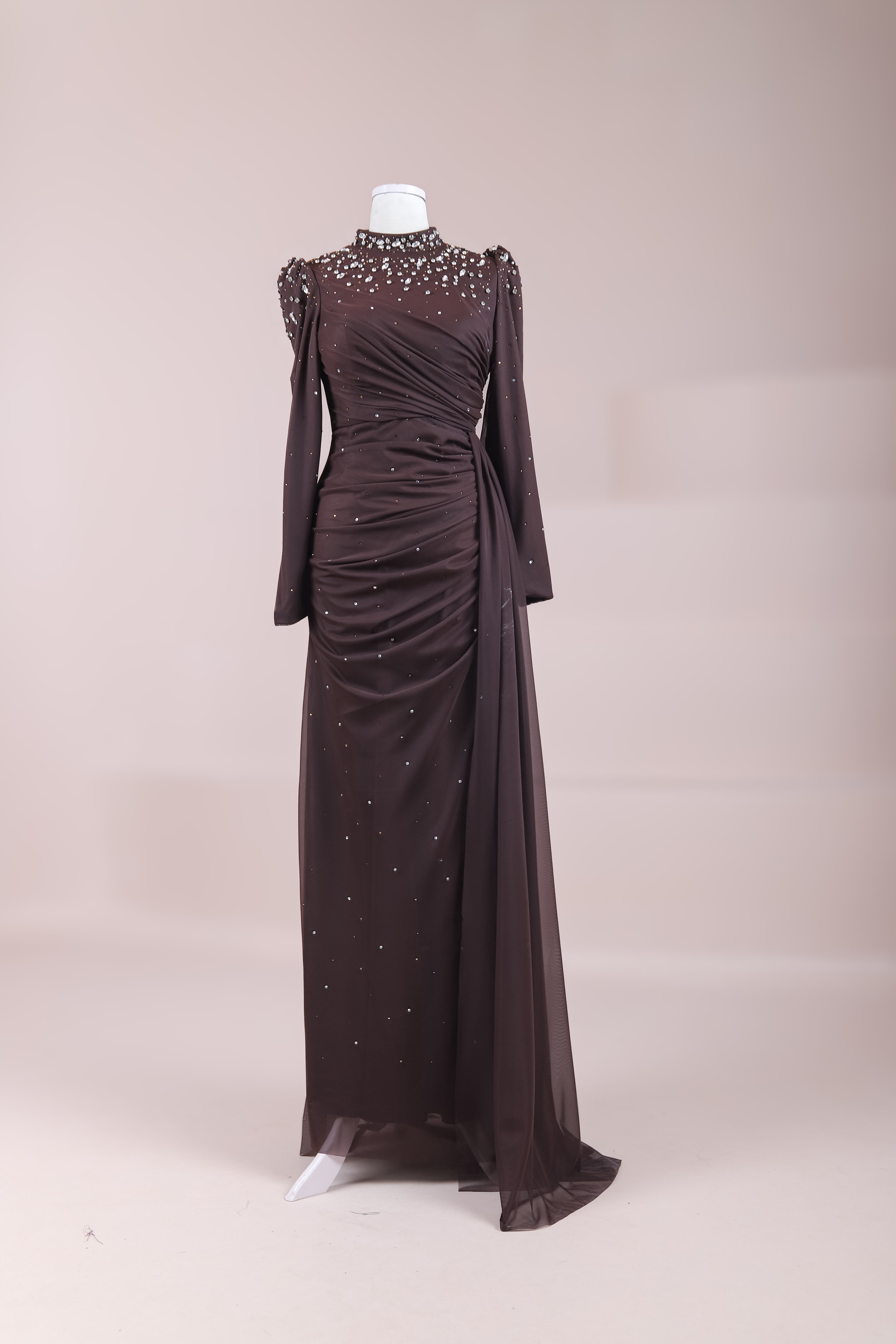 Aris Tesettür Abiye - Brown