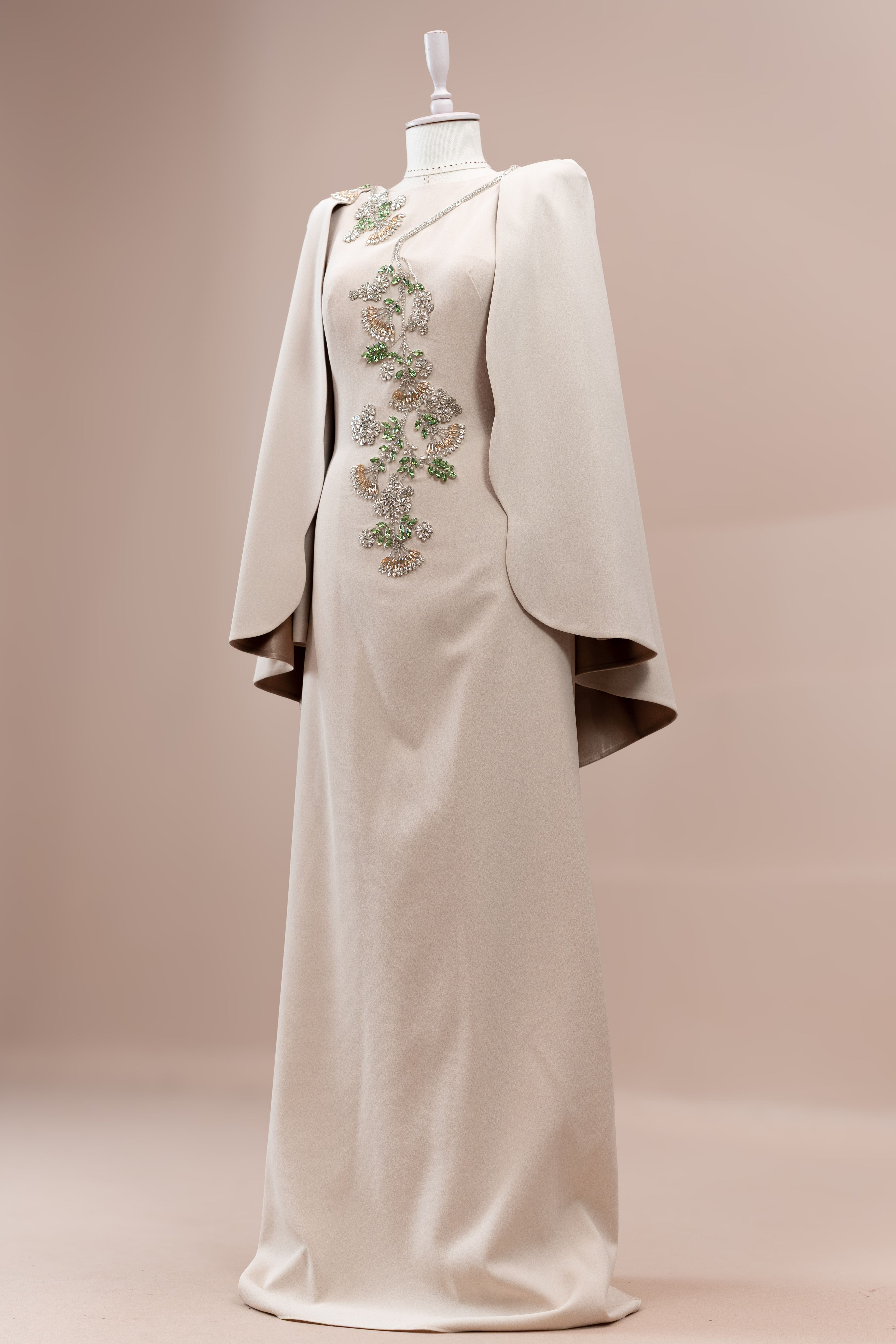 Nova Tesettür Abiye - Beige