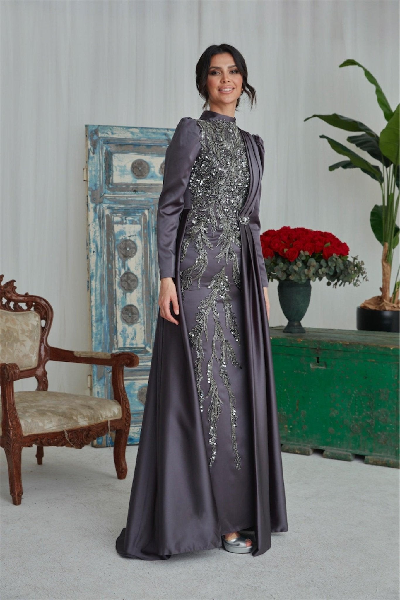 Fezra Hijab Evening Dress - Misty Purple