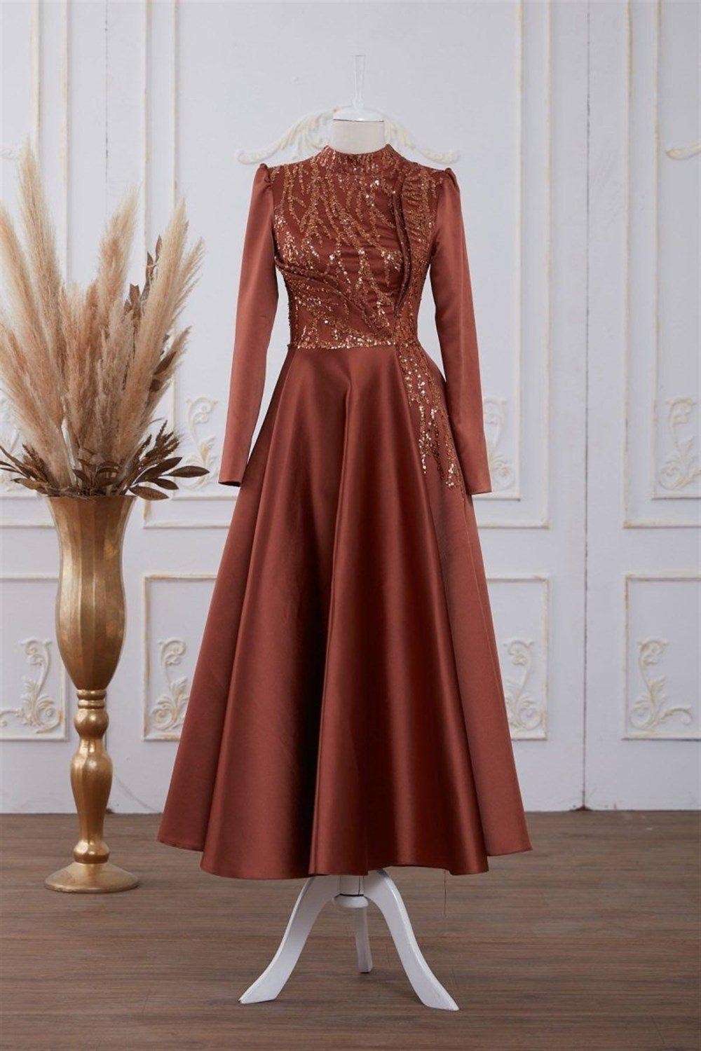 Galia Hijab Evening Dress - Tile