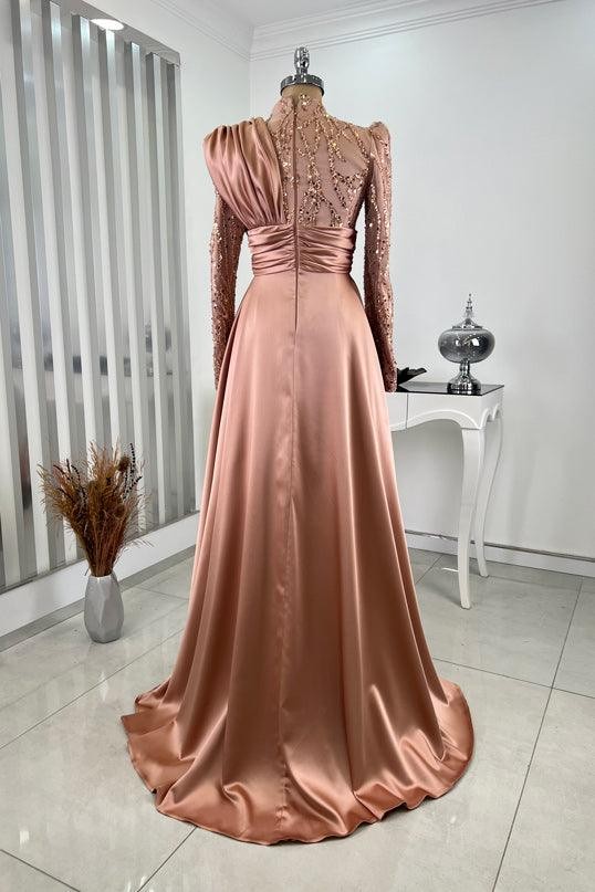 Belinay Hijab Evening Dress - Onion Skin
