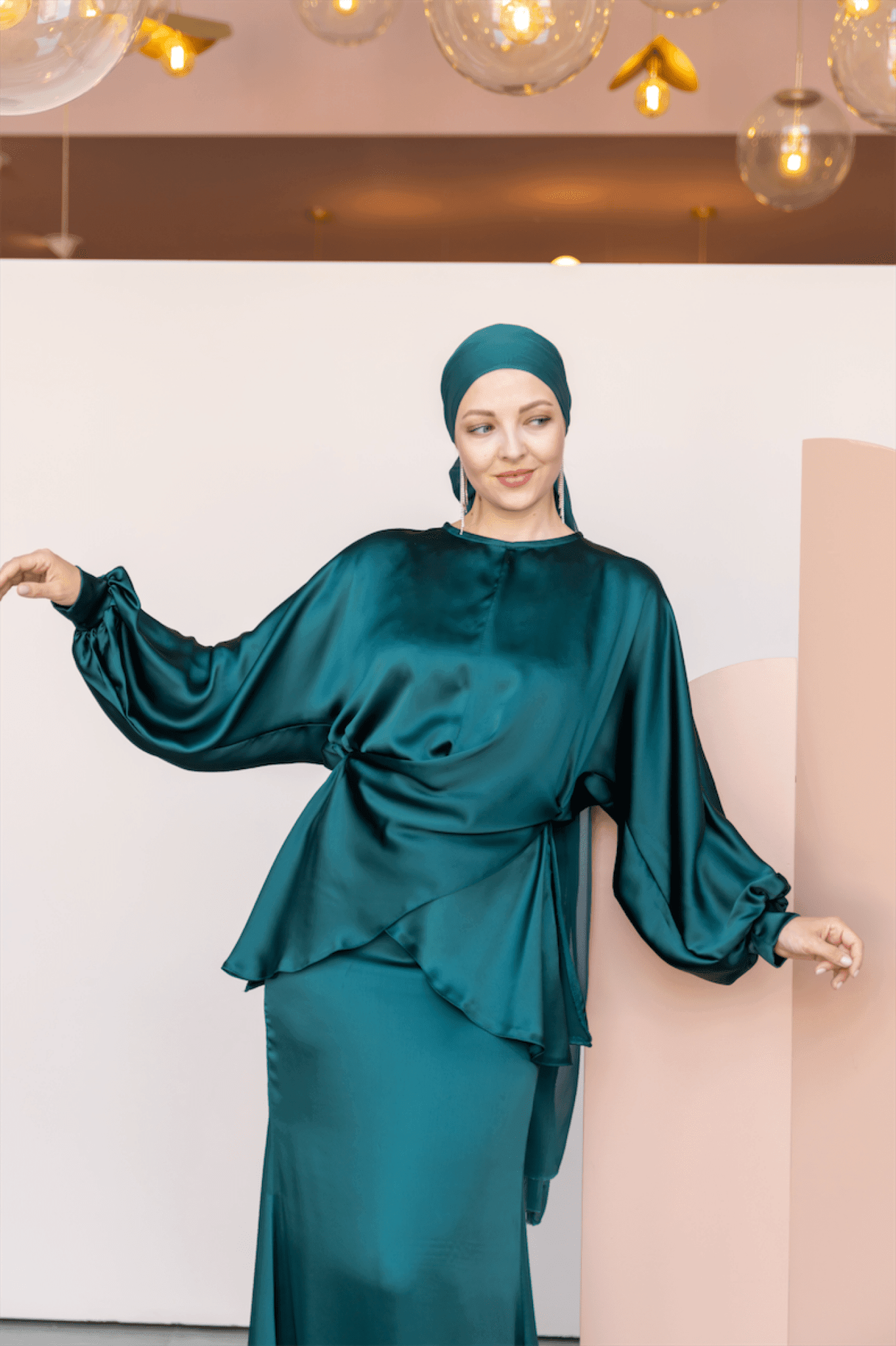 Felicita Hijab Evening Dress - Emerald Green