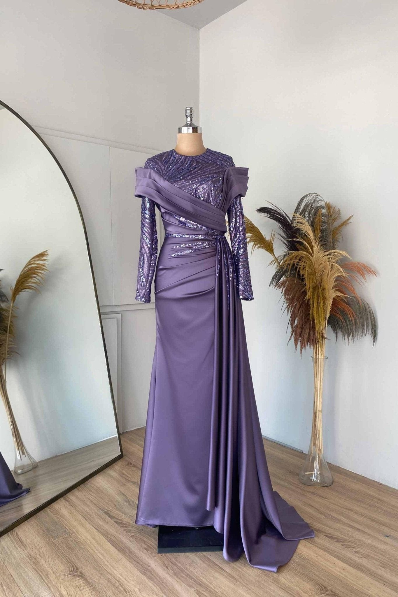 Hera Hijab Evening Dress - Lilac