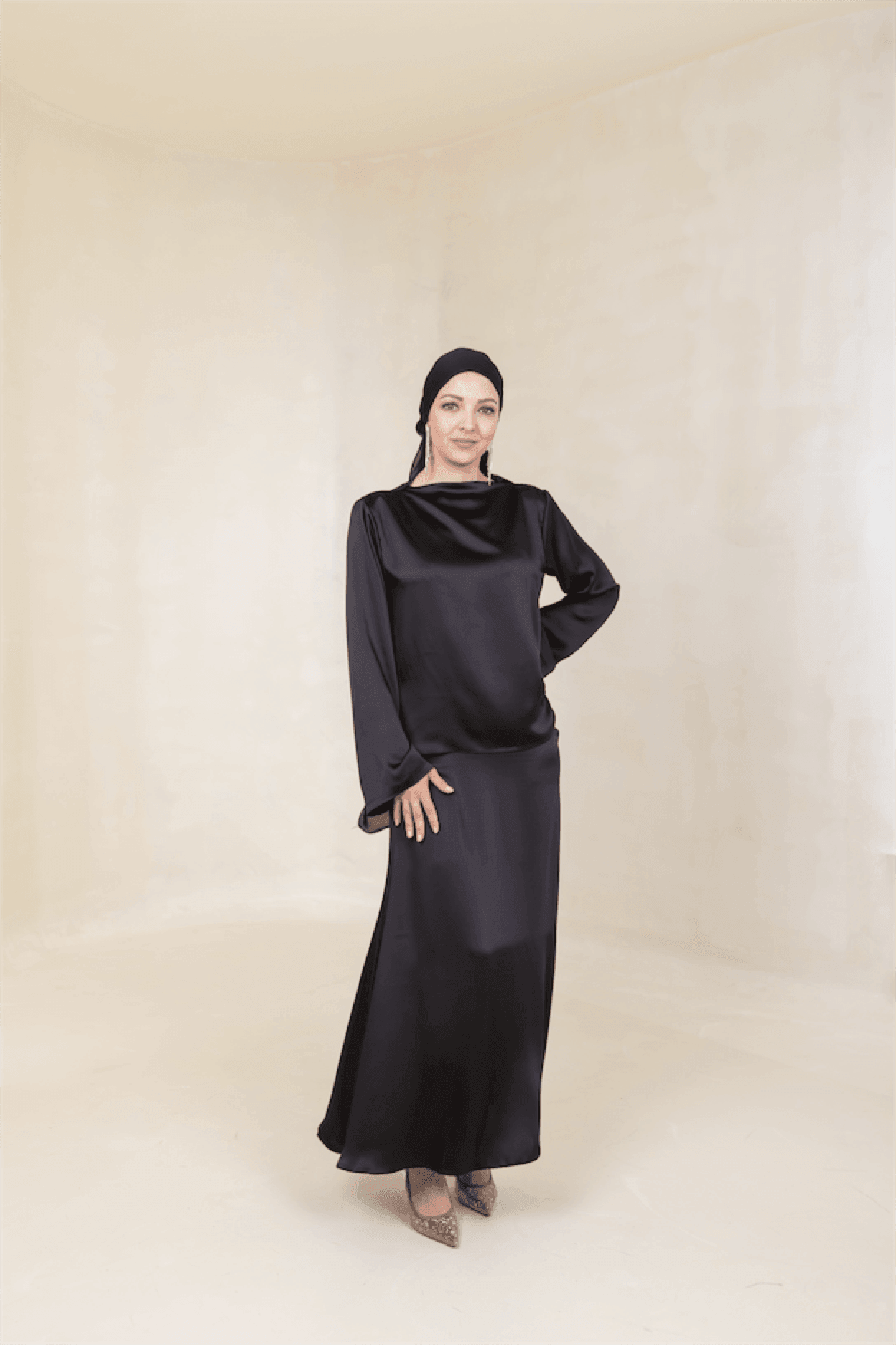 Candida Hijab Suit - Black