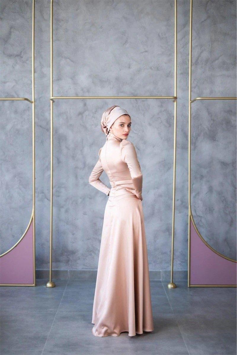 Akasya Hijab Evening Dress - Gold