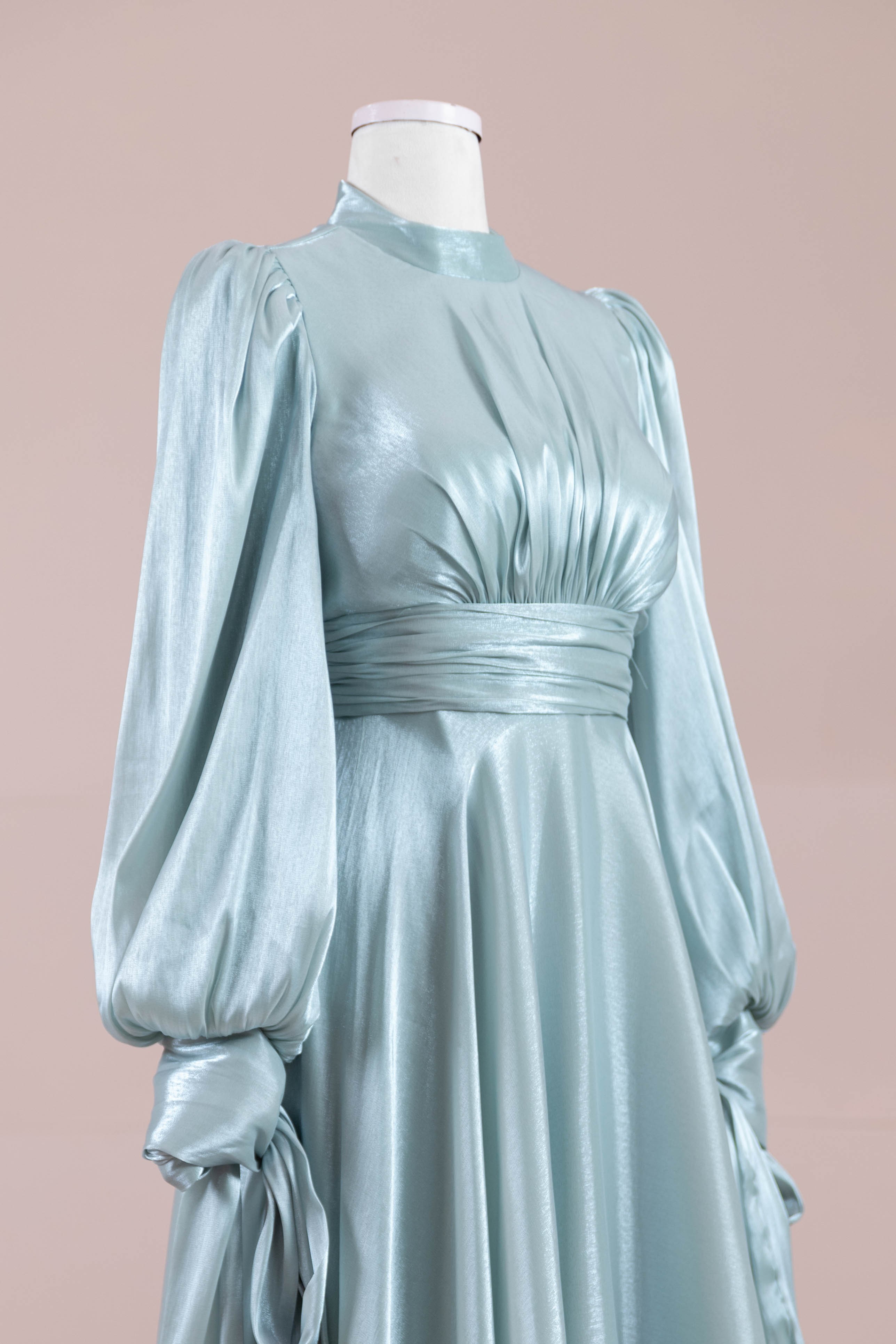 Pearl Tesettür Abiye - mint yeşili