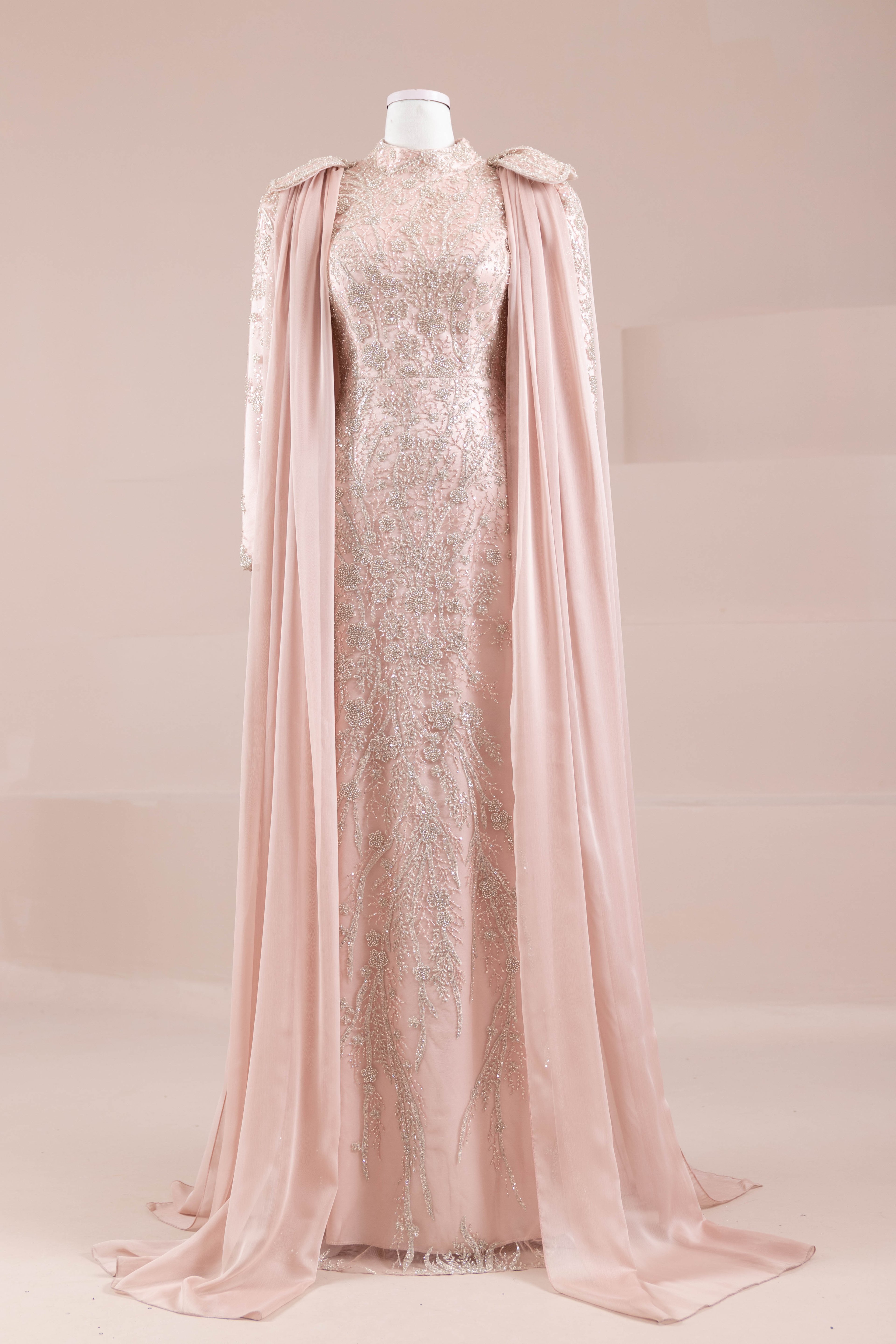 Glam Tesettür Abiye - Powder Pink