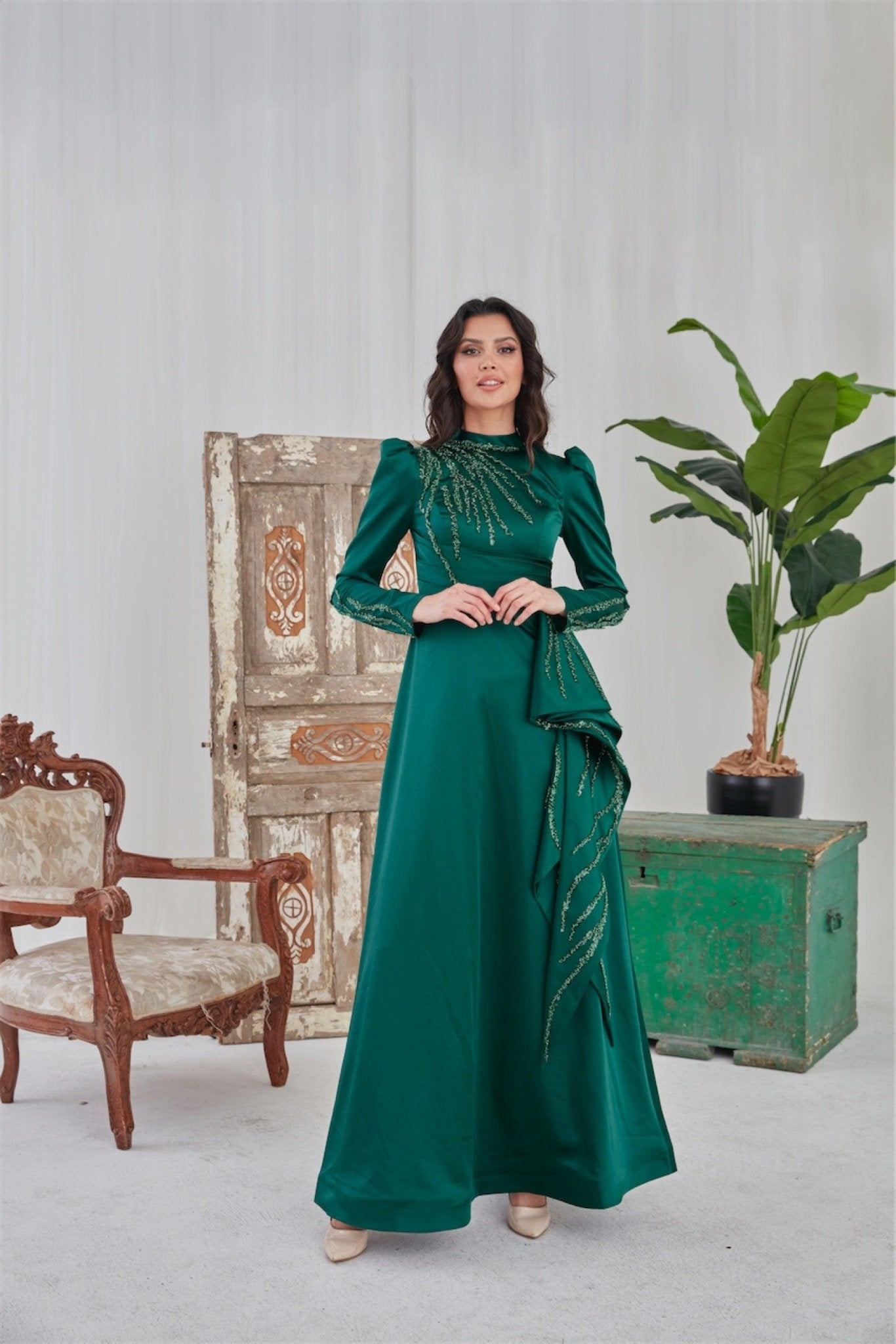 Eftelya Hijab-Abendkleid – Smaragd