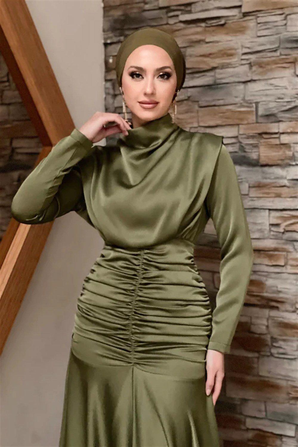 Dilara Tesettür Abiye - Haki