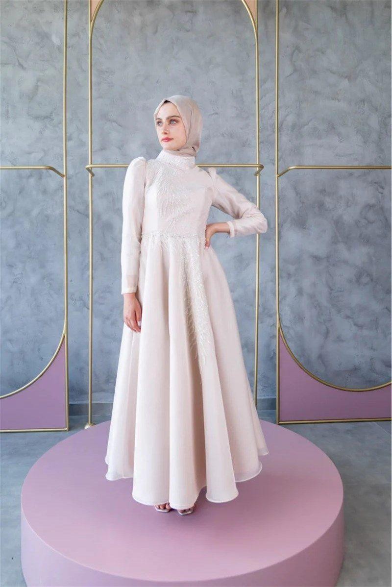 Mimoza Hijab Evening Dress - Cream