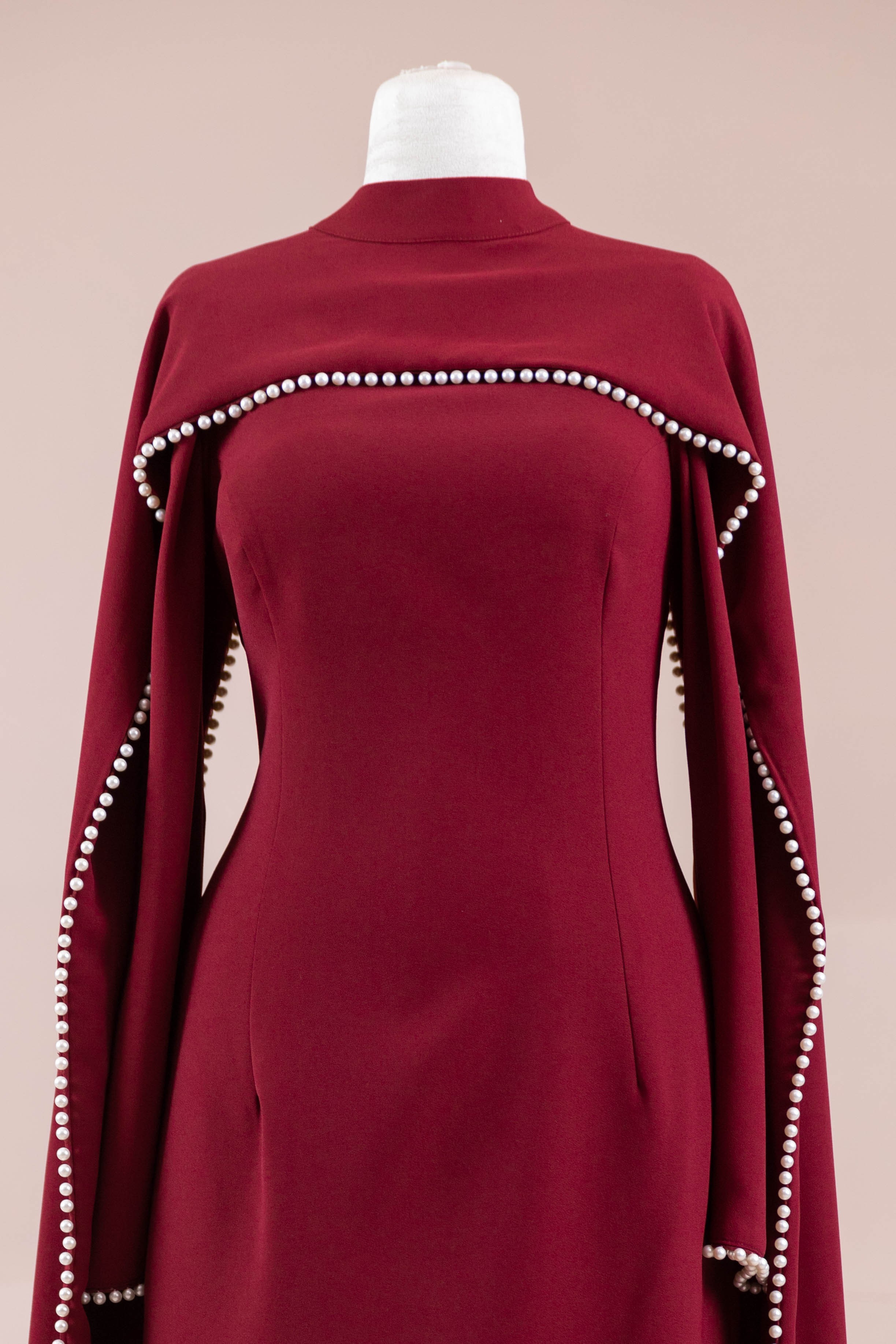 Jawhar Tesettür Abiye  - Burgundy
