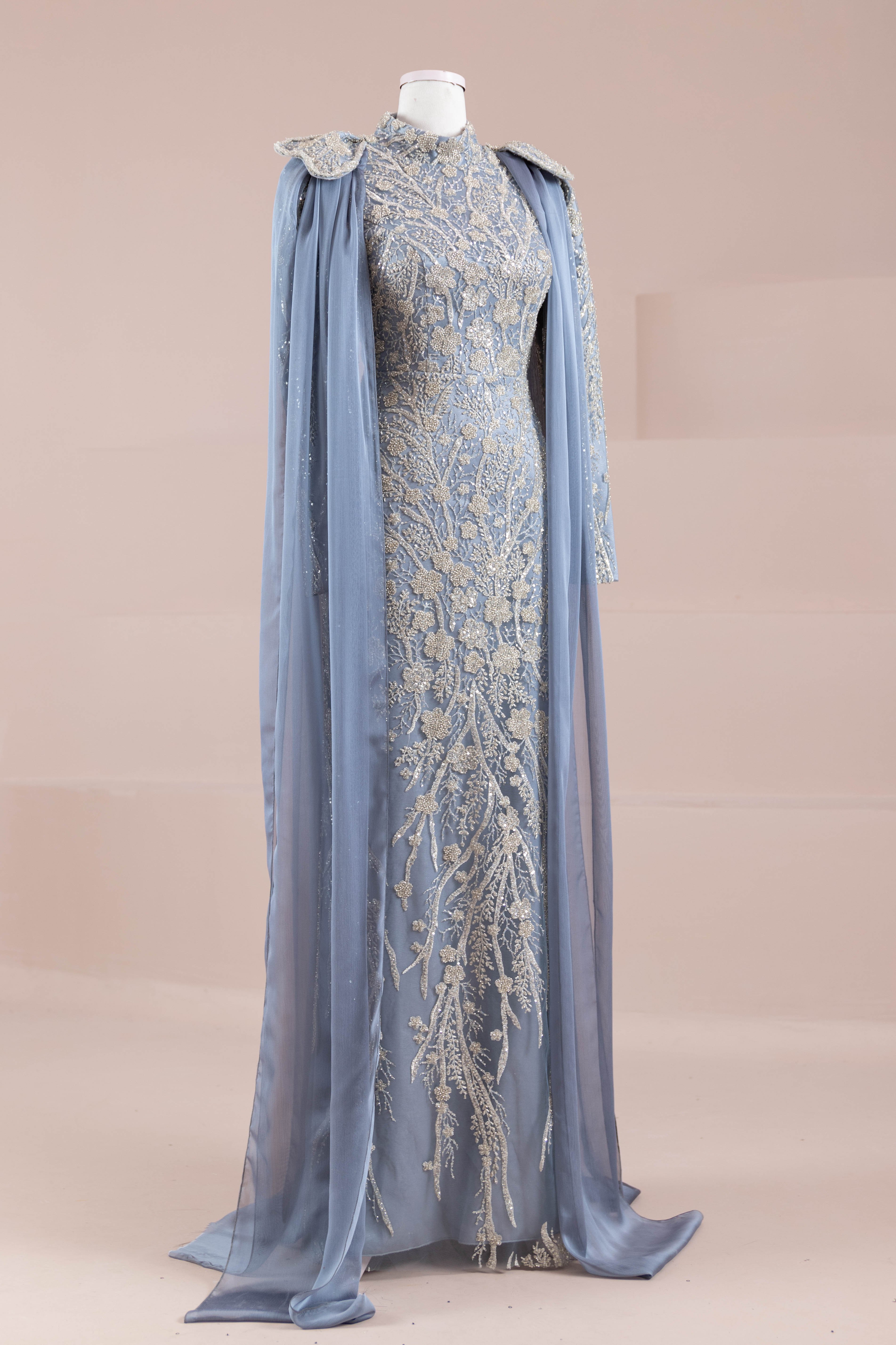 Glam Tesettür Abiye - Blue