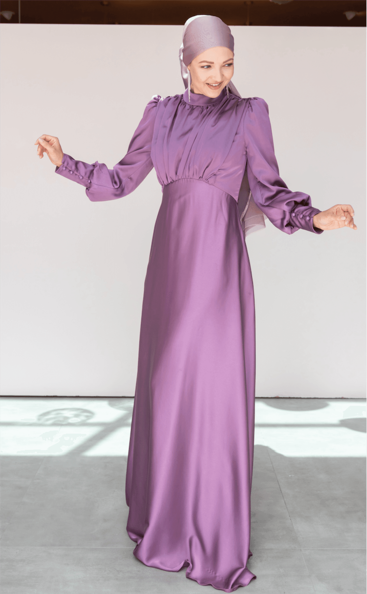 Dilay Hijab Evening Dress - Lilac