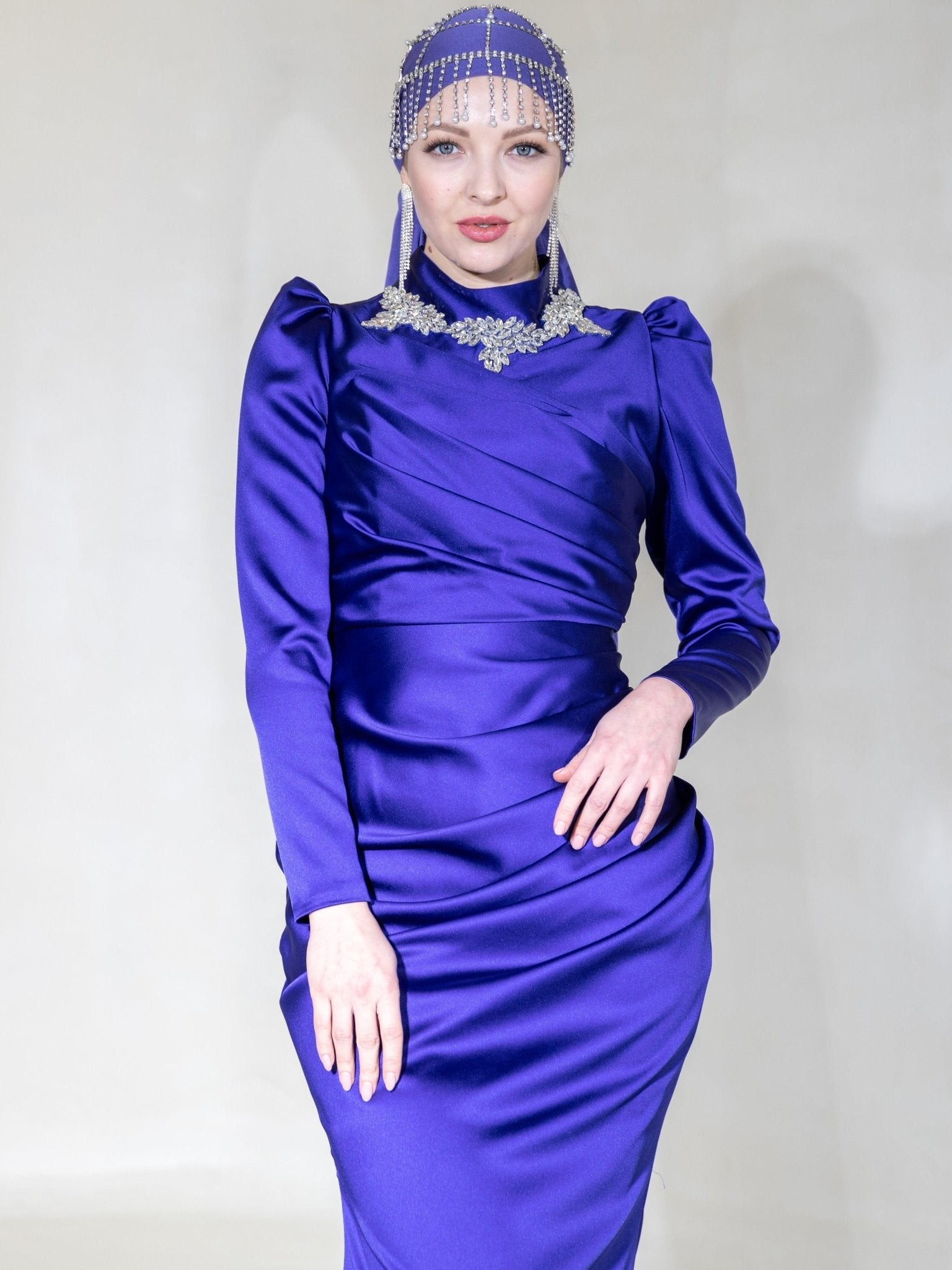 Draped Mira Hijab Evening Dress