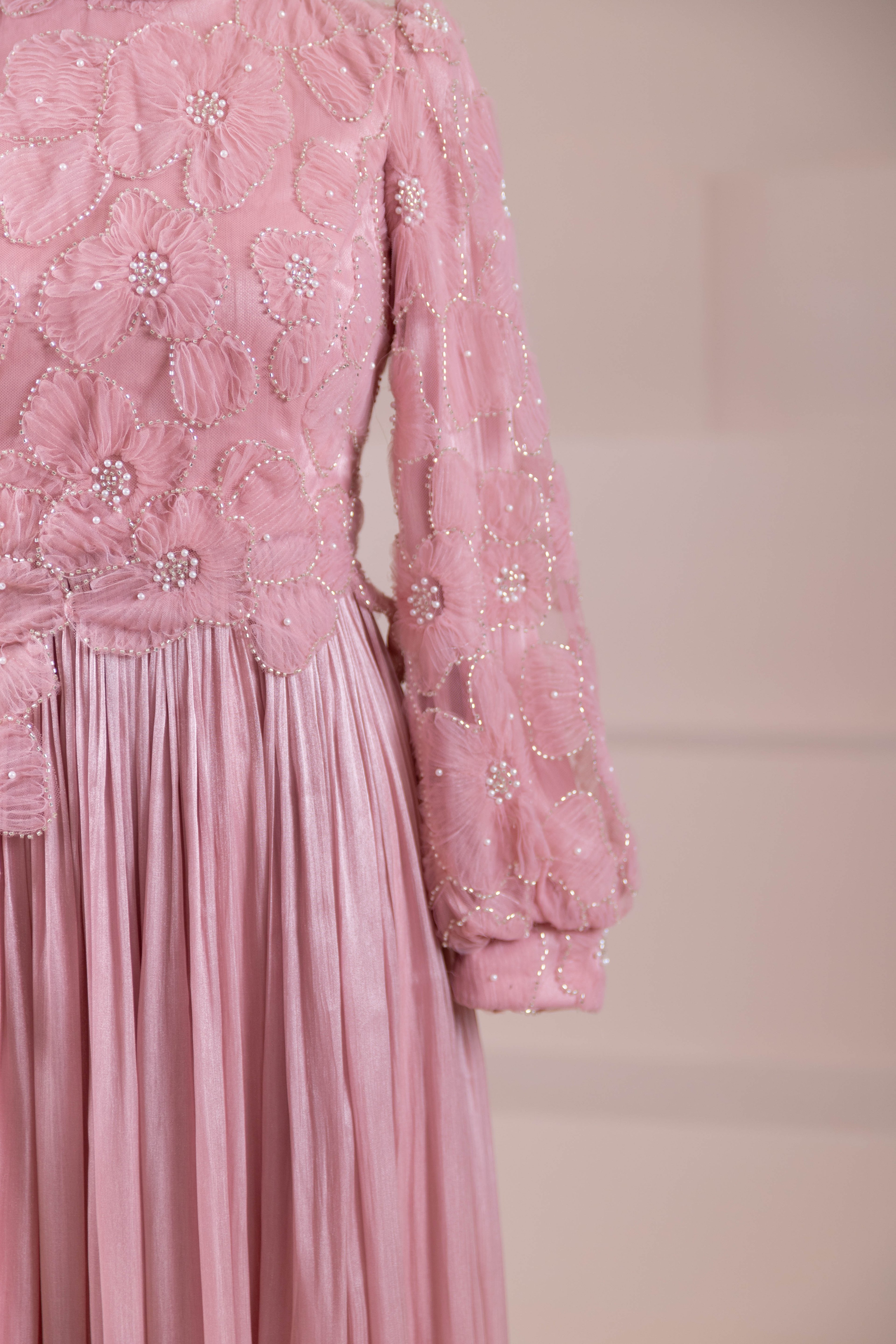 Alora Tesettür Abiye - PEMBE