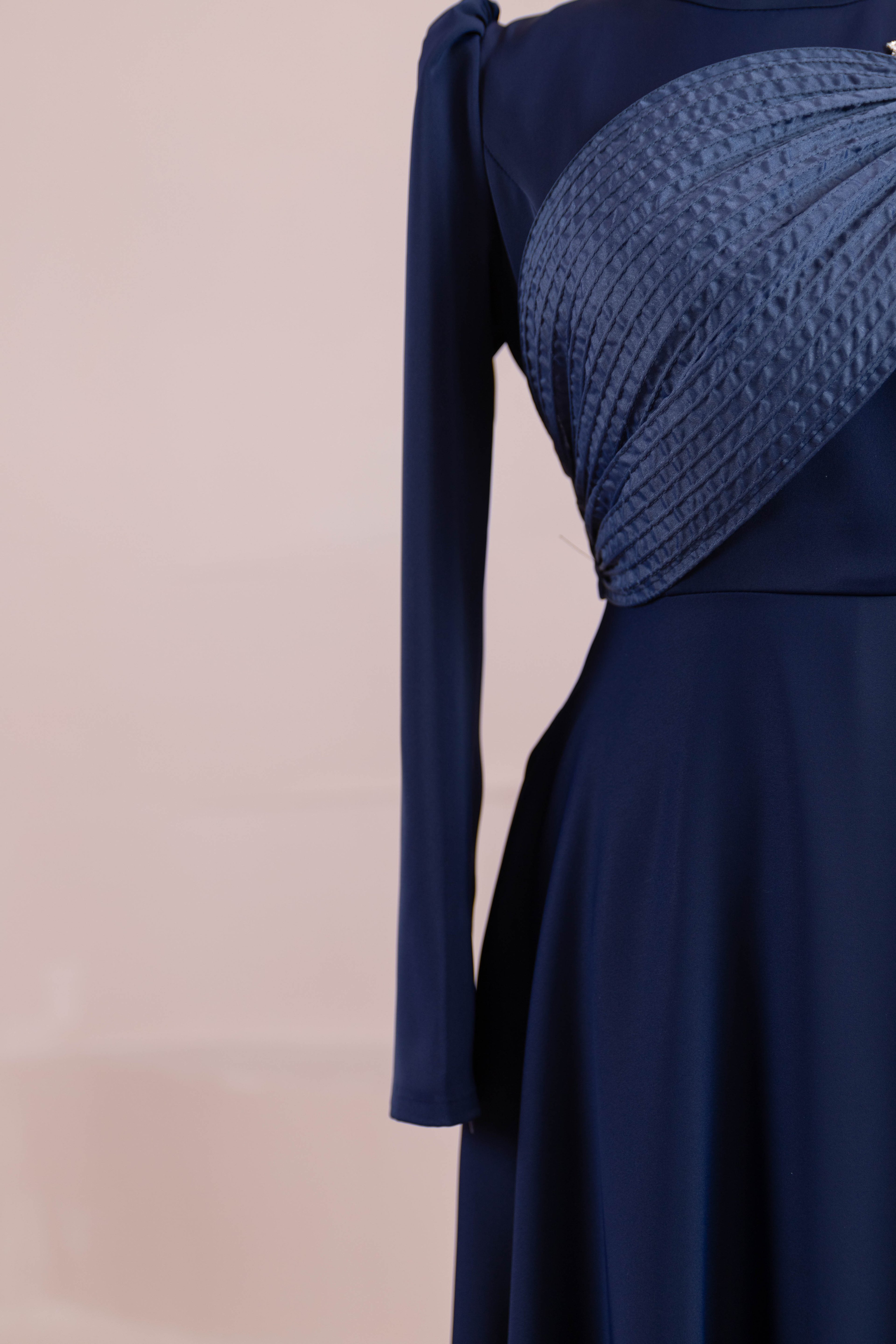 Sinetra Tesettür Abiye - Navy Blue