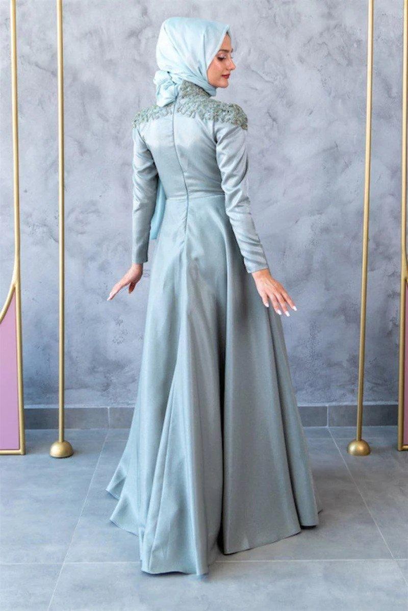 Bade Hijab Evening Dress - Mint