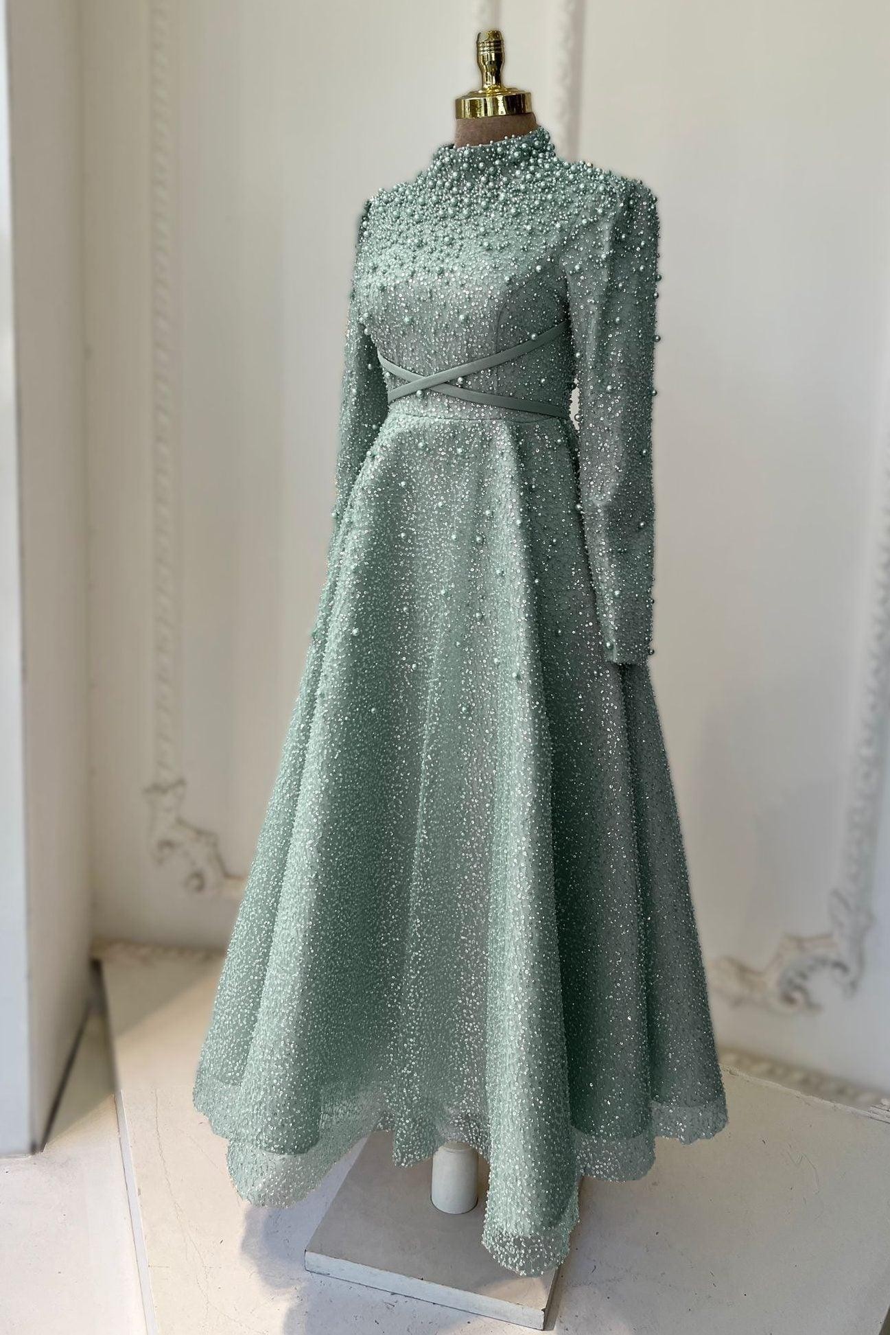 Sirius Hijab Evening Dress - Mint