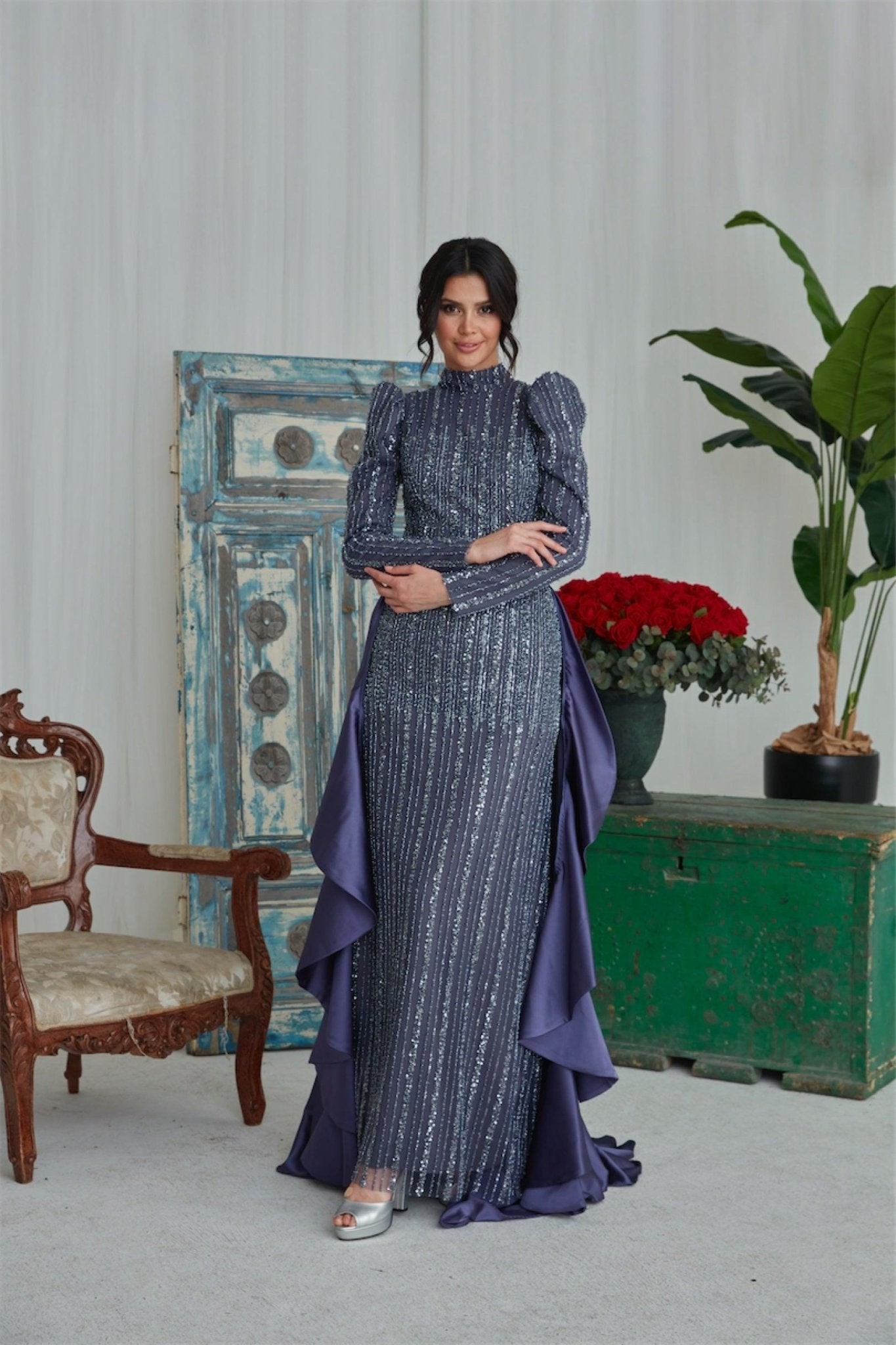 Karin Hijab Evening Dress - Purple