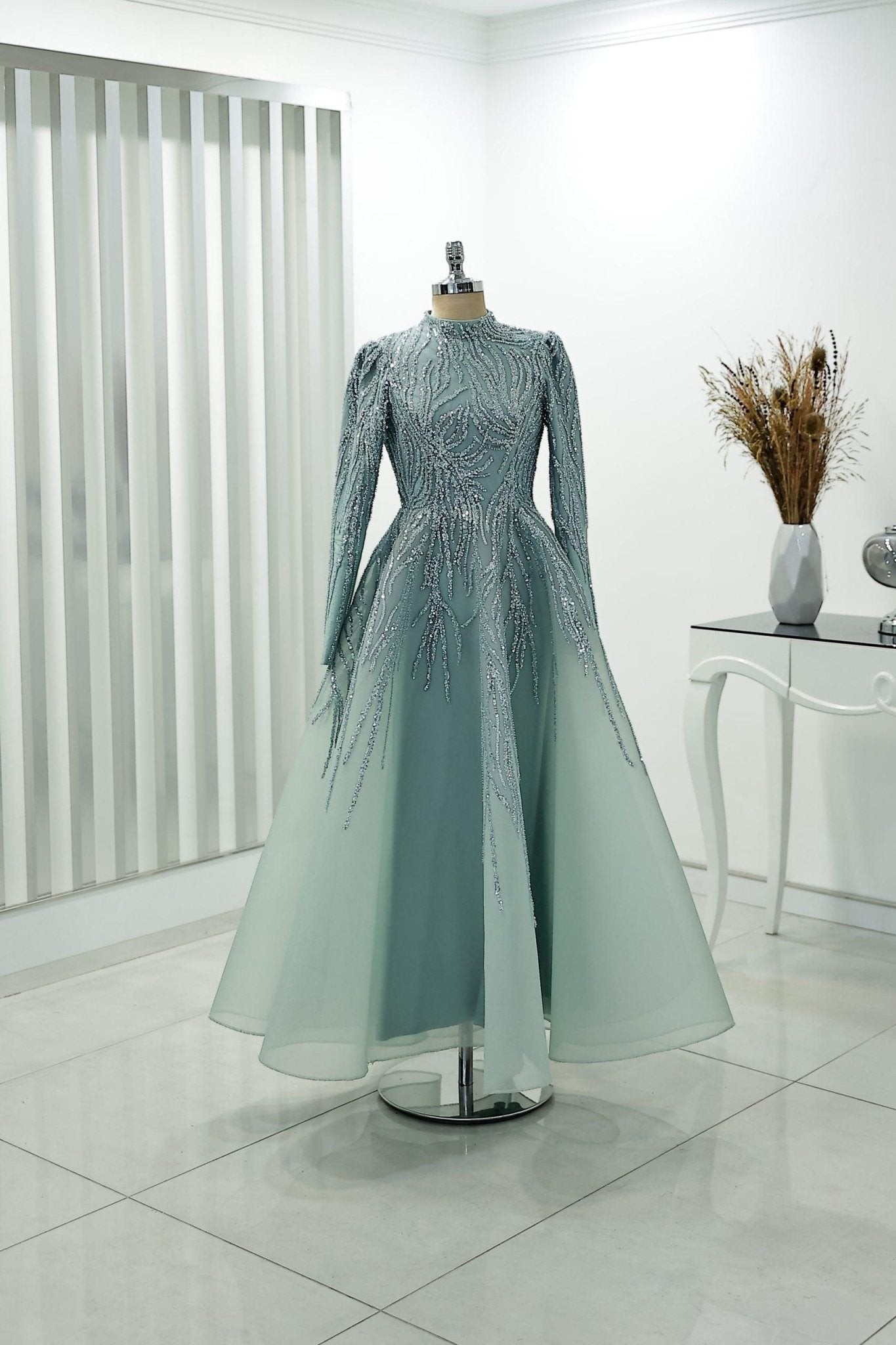 Venus Hijab Evening Dress - Mint