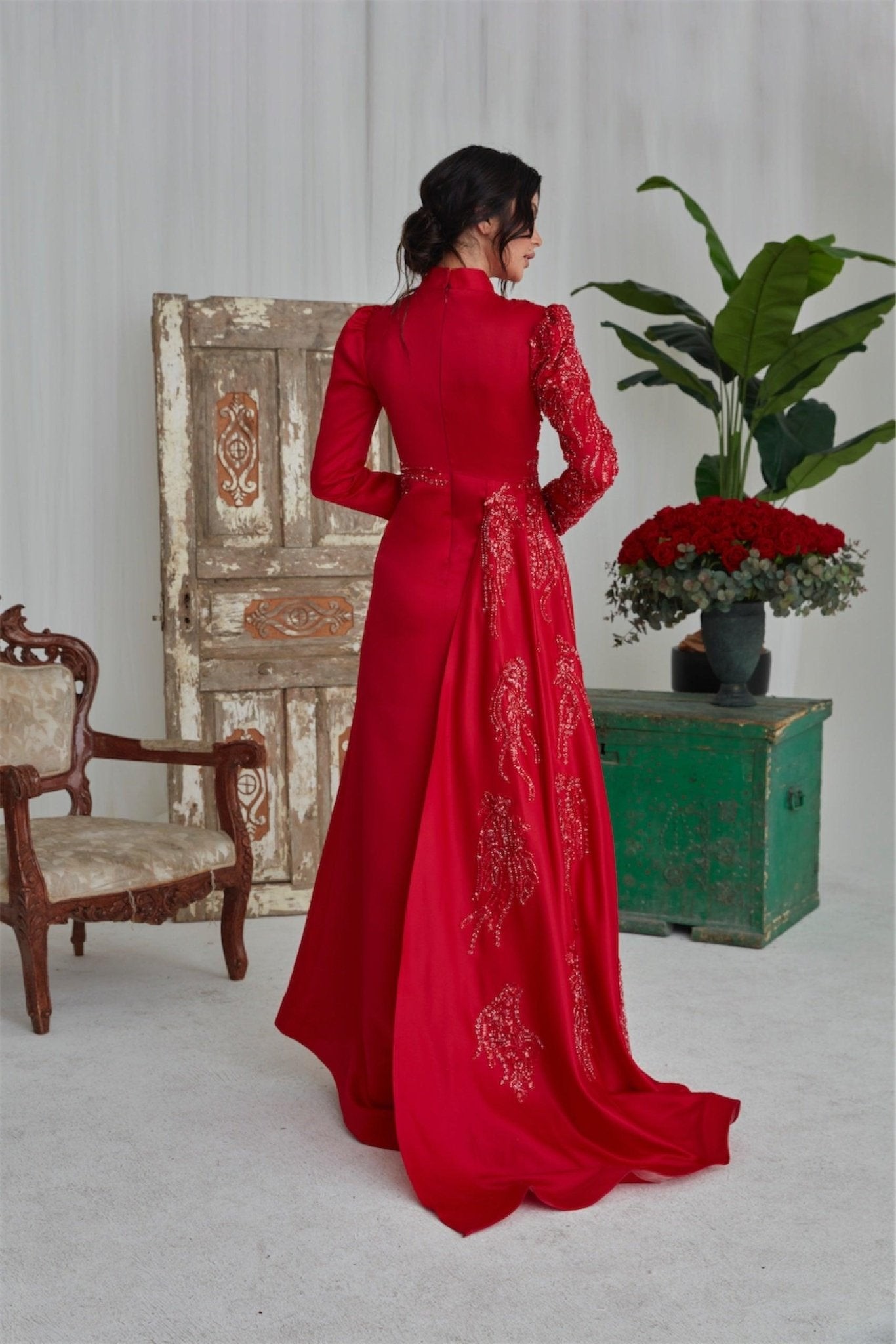 Birşah Hijab Abendkleid – Rot