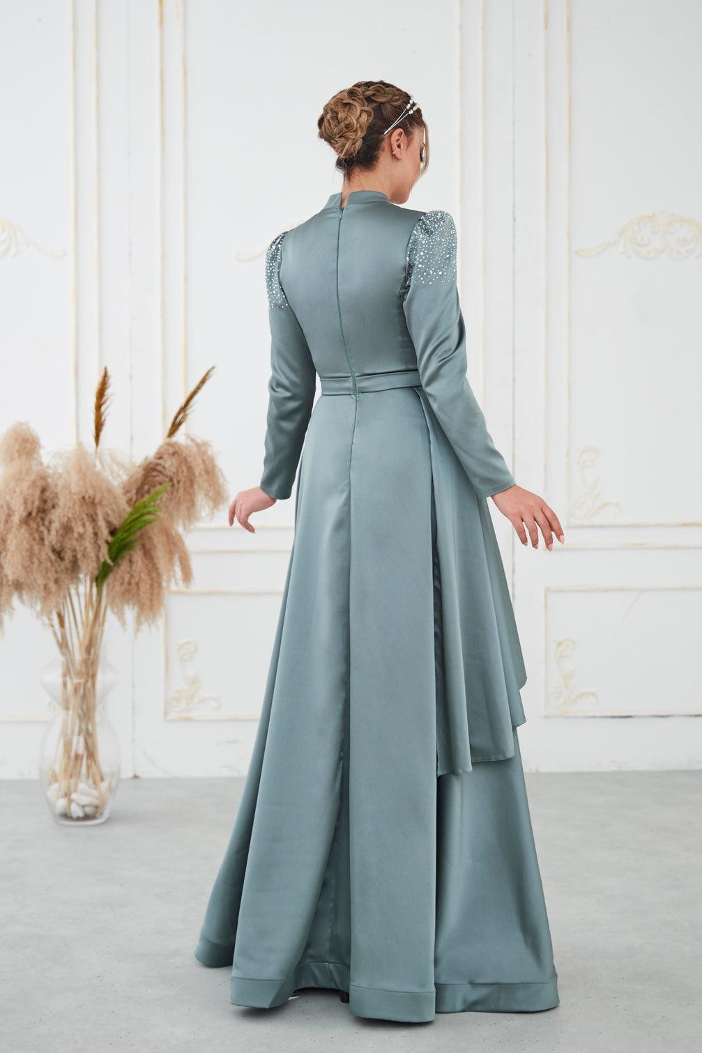 Fiona Hijab Evening Dress - Mint
