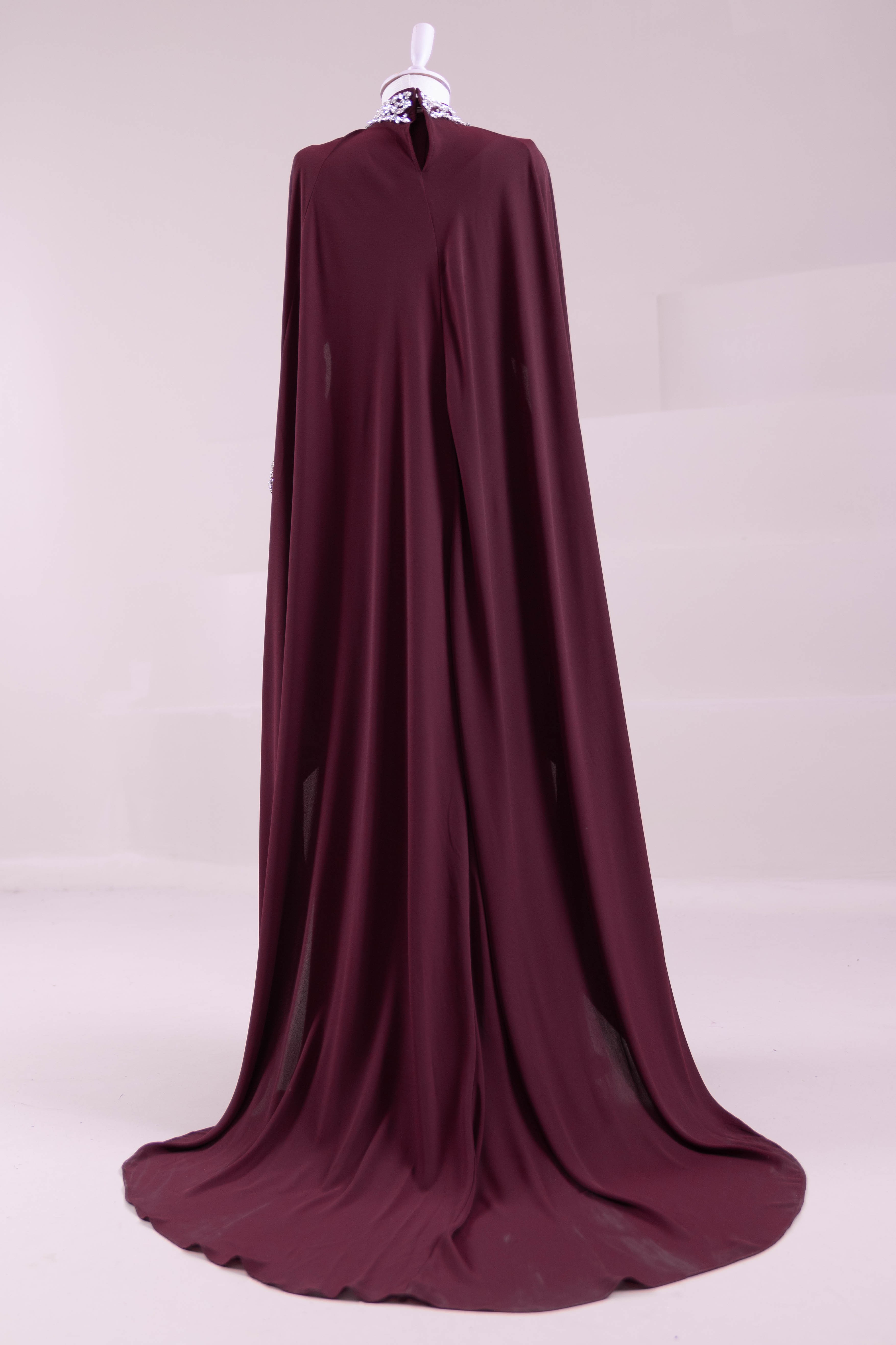 Layali Tesettür Abiye - Burgundy