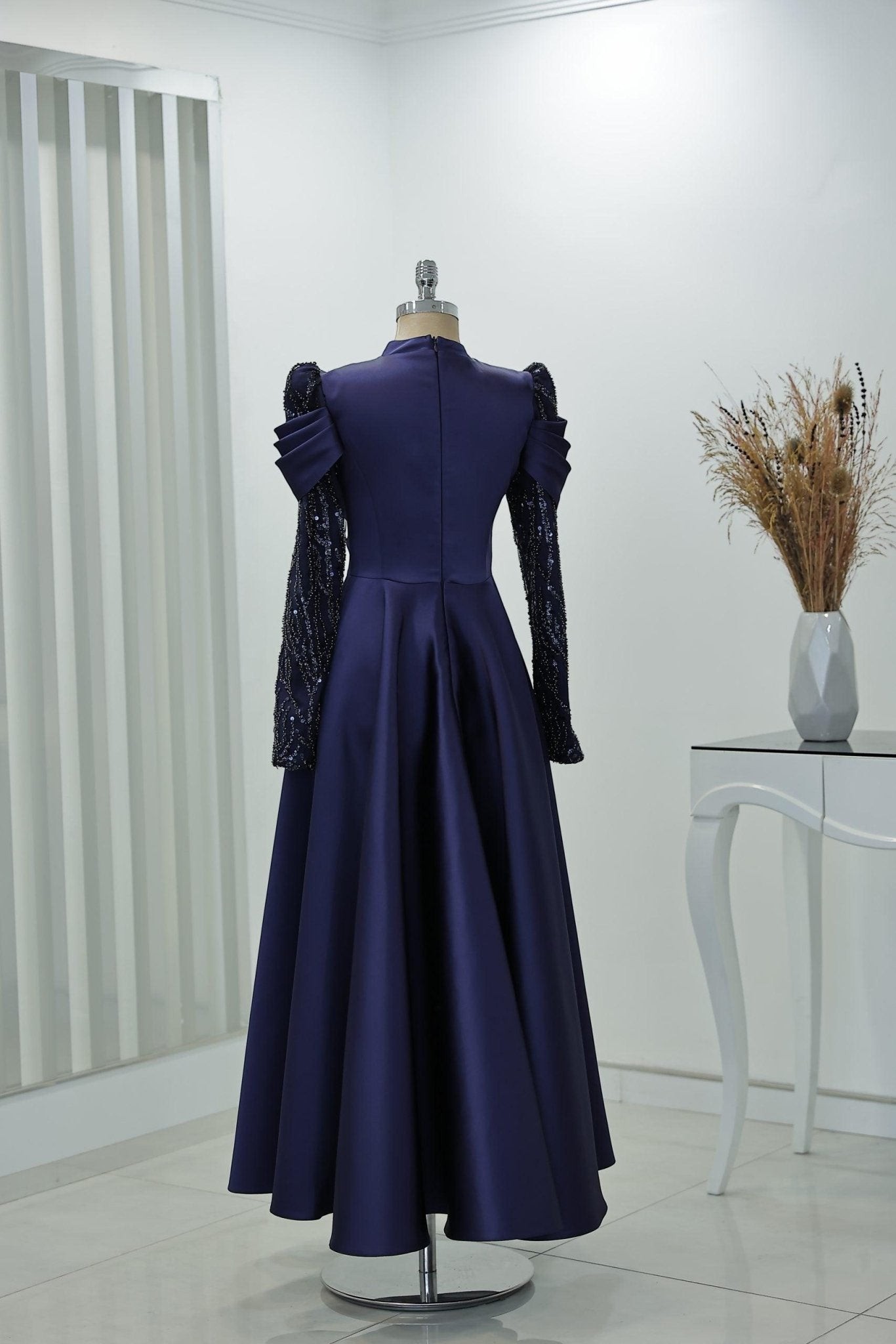 Endam Hijab Evening Dress - Navy Blue