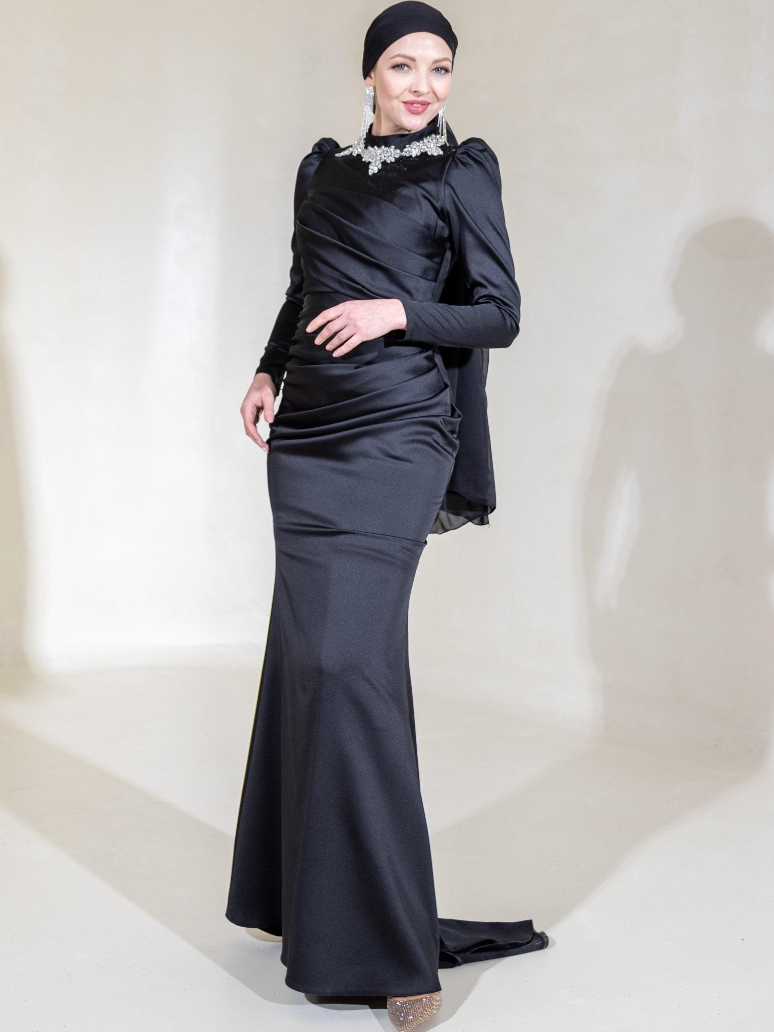 Draped Mira Hijab Evening Dress