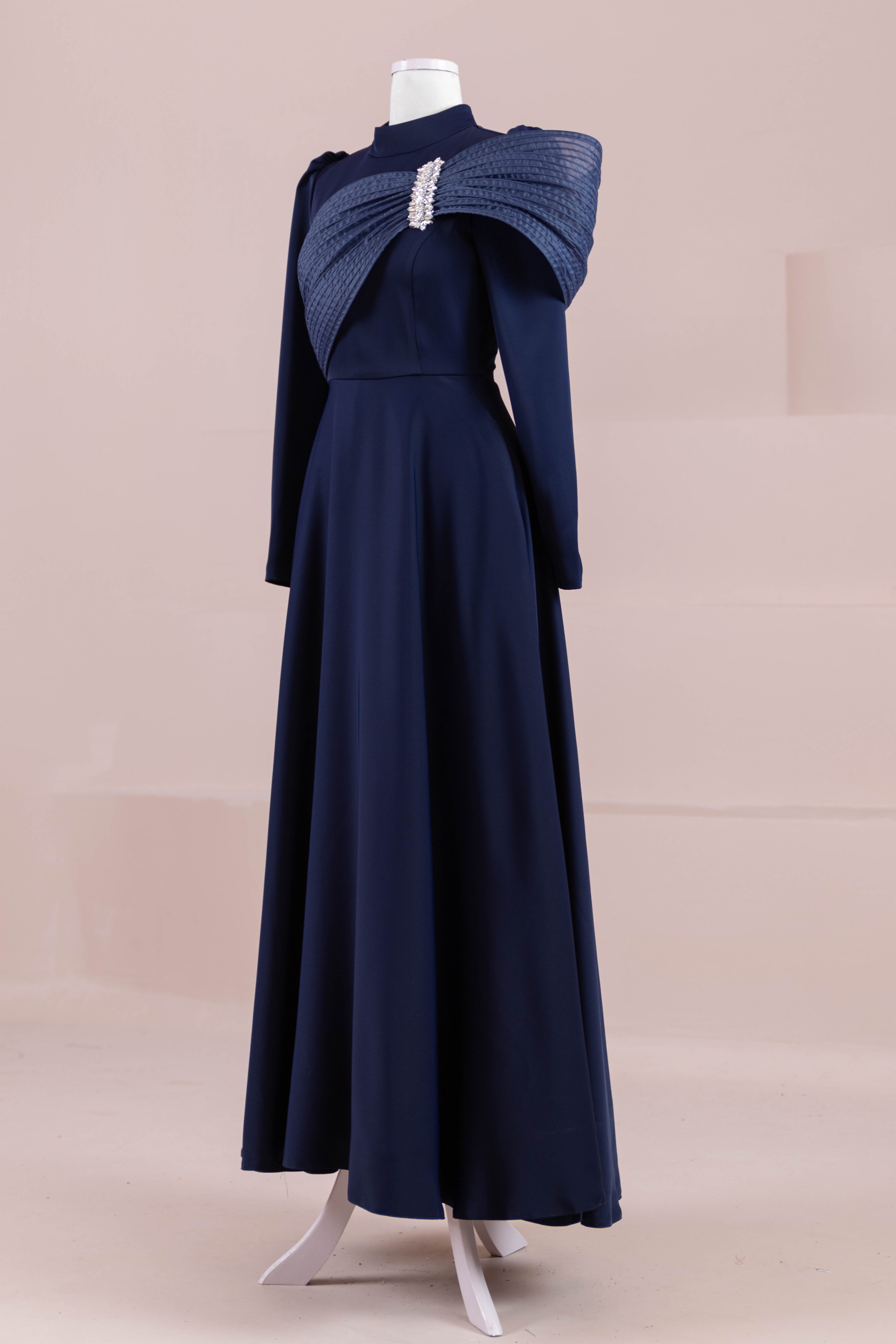 Sinetra Tesettür Abiye - Navy Blue