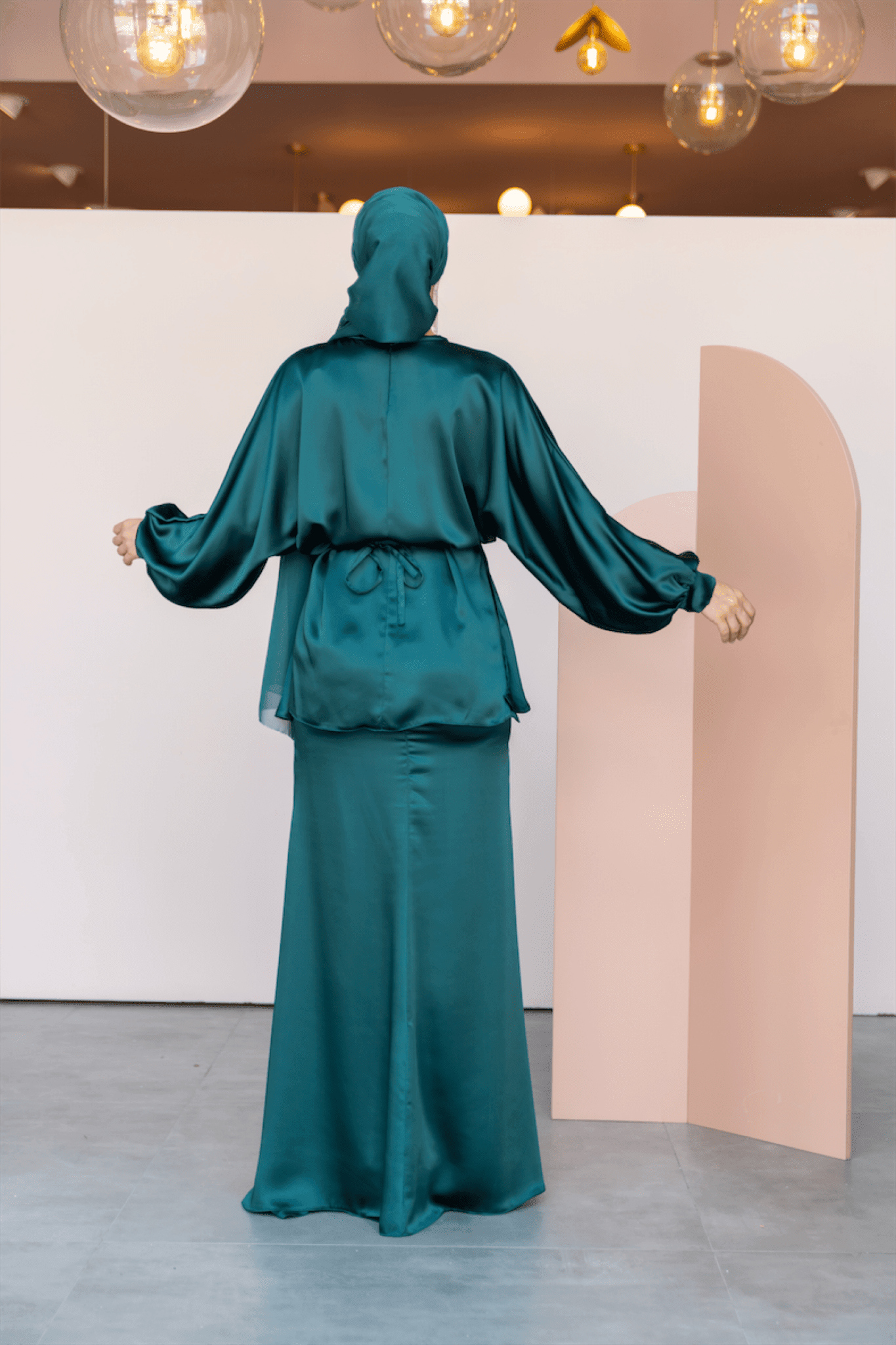 Felicita Hijab Evening Dress - Emerald Green