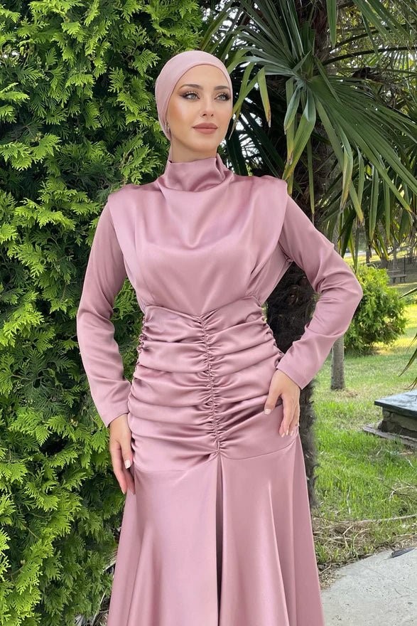 Dilara Tesettür Abiye - Gül kurusu