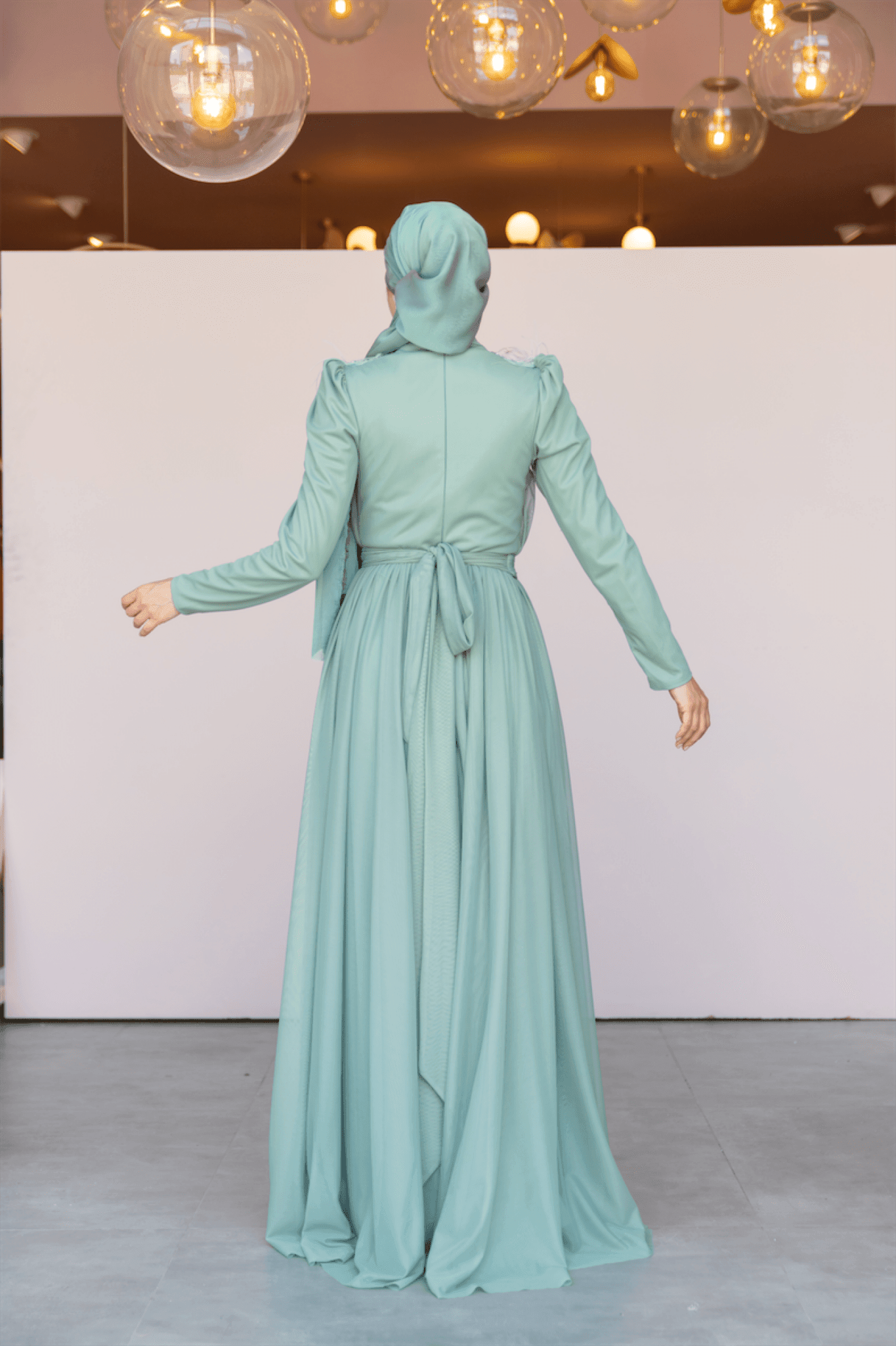 Smile Hijab Evening Dress - Mint