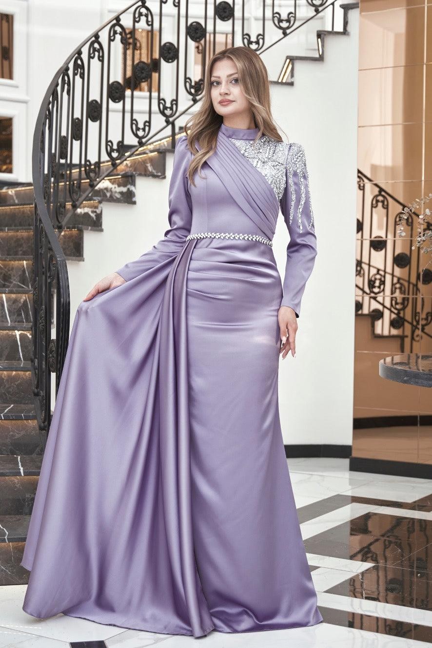 Talu Hijab Evening Dress - Lilac