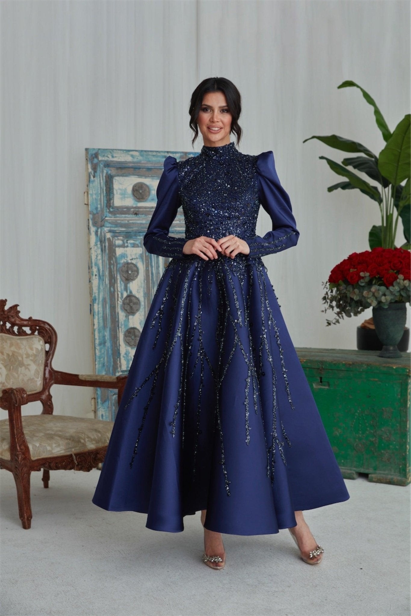 Nadia Hijab Abendkleid – Rot