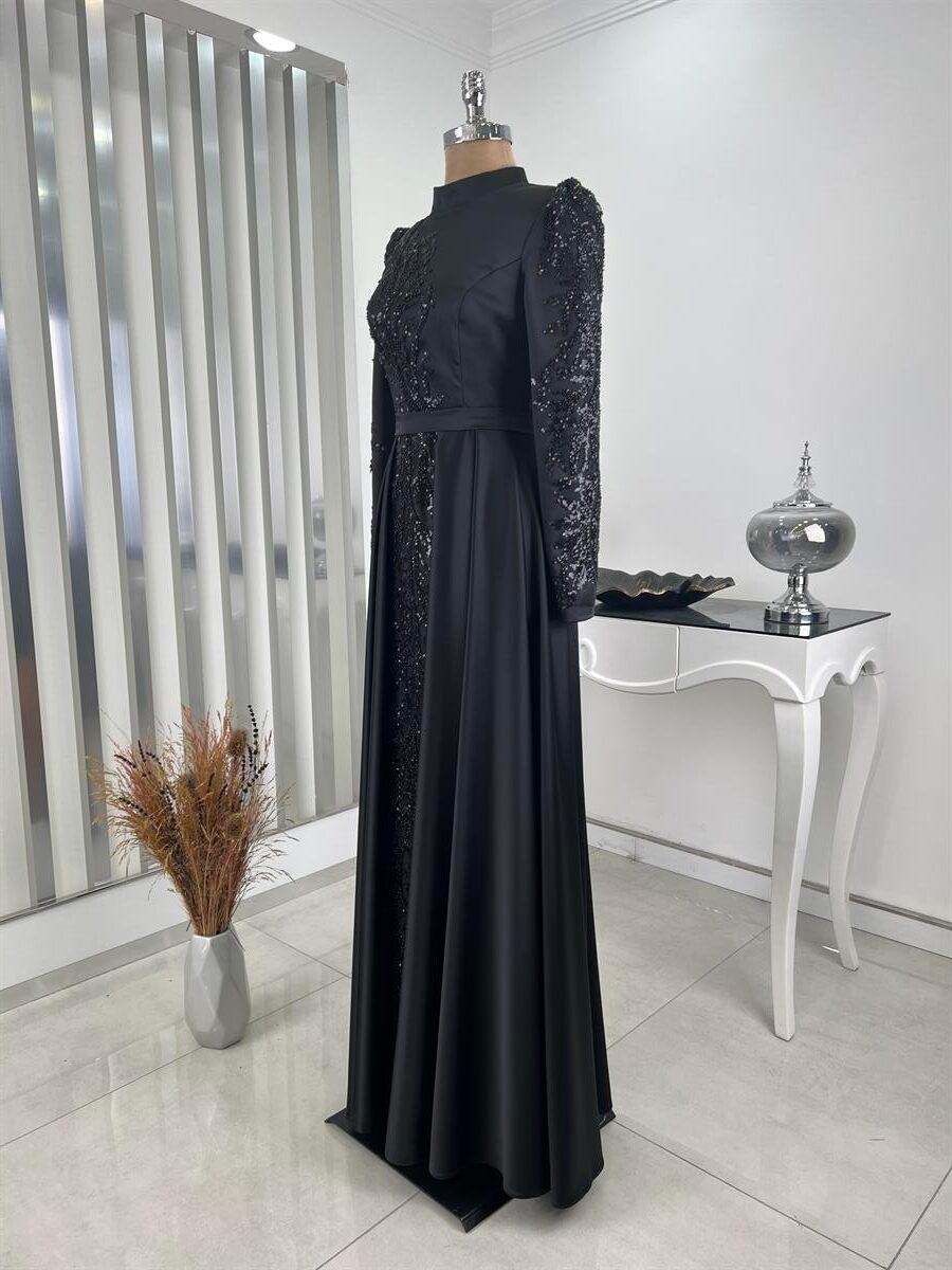 Meyra Hijab Evening Dress Black