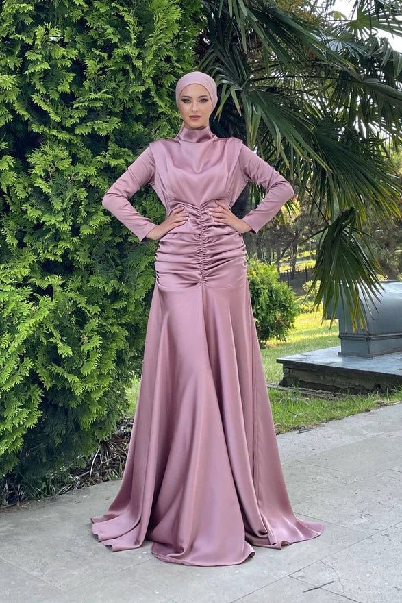 Dilara Tesettür Abiye - Gül kurusu