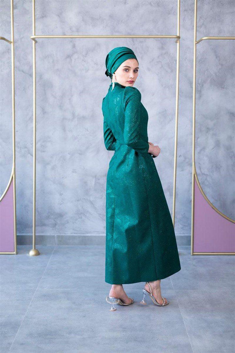 Dalya Hijab Evening Dress - Emerald