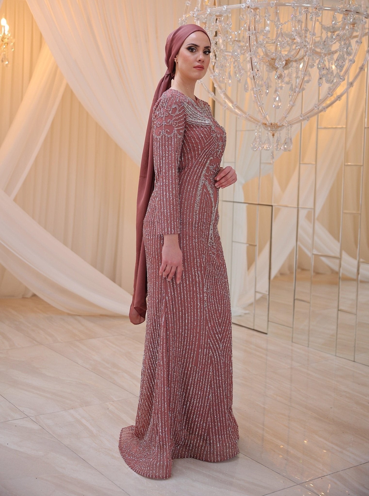 Asian Hijab Evening Dress