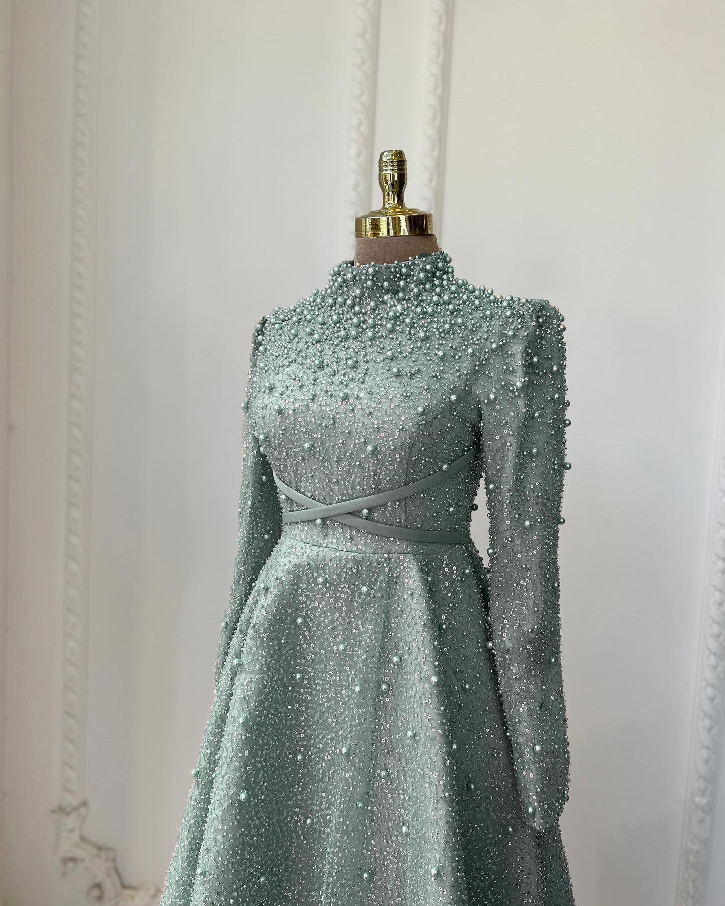 Sirius Hijab Evening Dress - Mint