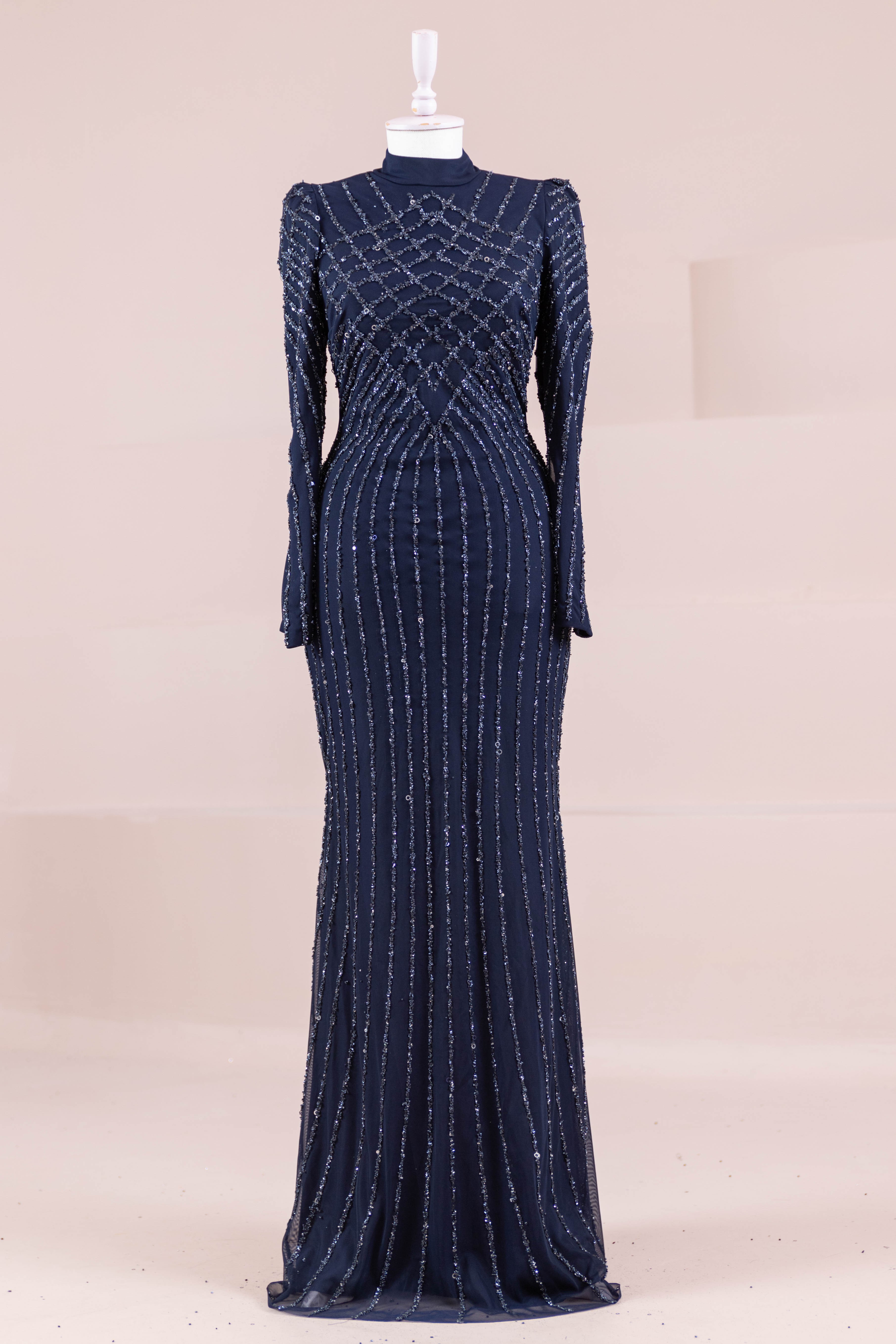 Niva Tesettür Abiye - Navy Blue
