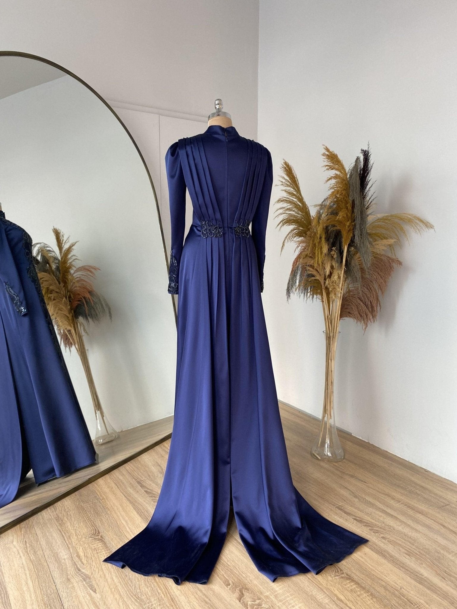 Stella Hijab Abendkleid – Marineblau
