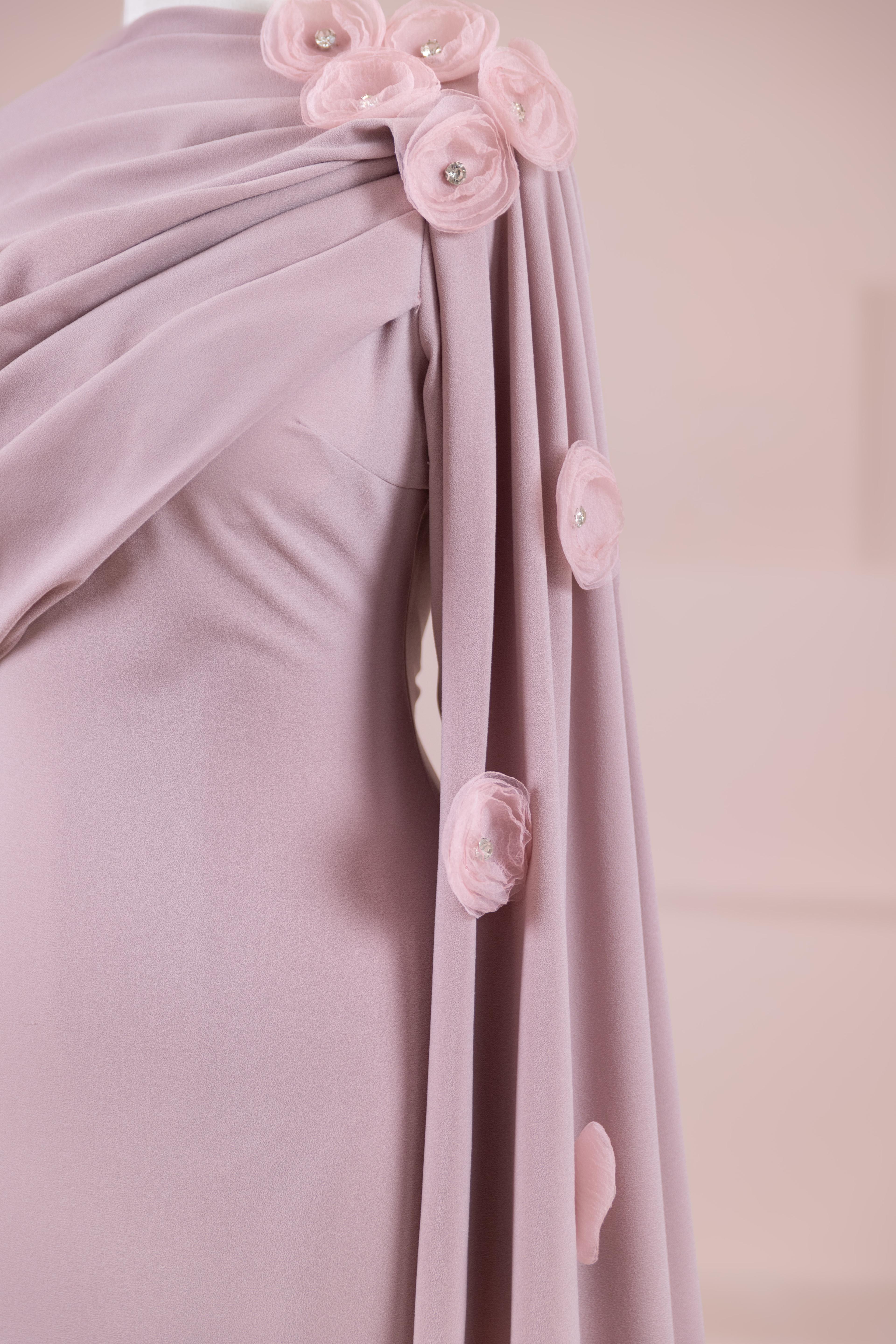 Mire Tesettür Abiye - Powder Pink